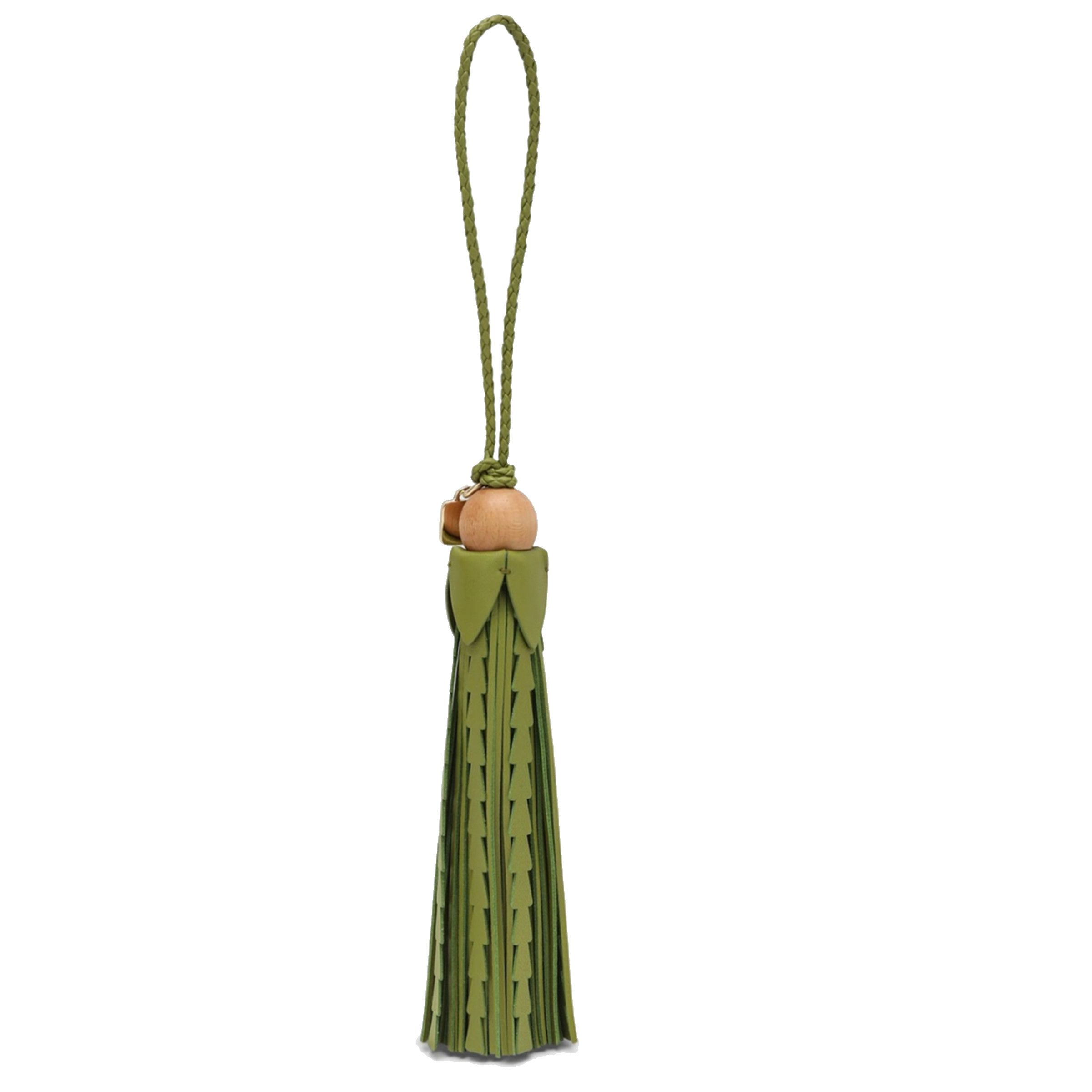 Miu Miu Miu Miu 5TL542 Tassel Leather Bag Charm Trick Edera Green Size ONE SIZE - 1 Thumbnail