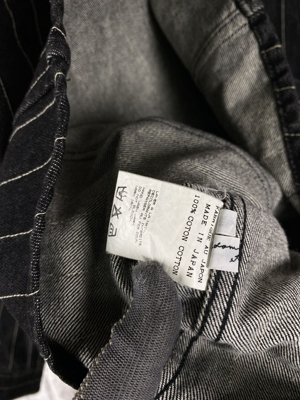 ADAM ET ROPE ADAM ET ROPÉ Black Pinstripe Denim Jacket Vintage Workwear Size US S / EU 44-46 / 1 - 13 Thumbnail