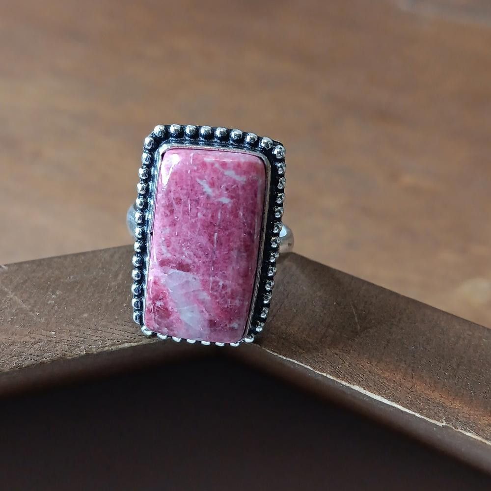 Designer Pink Thulite gemstone ring, sz 6.25 Size ONE SIZE - 1 Thumbnail