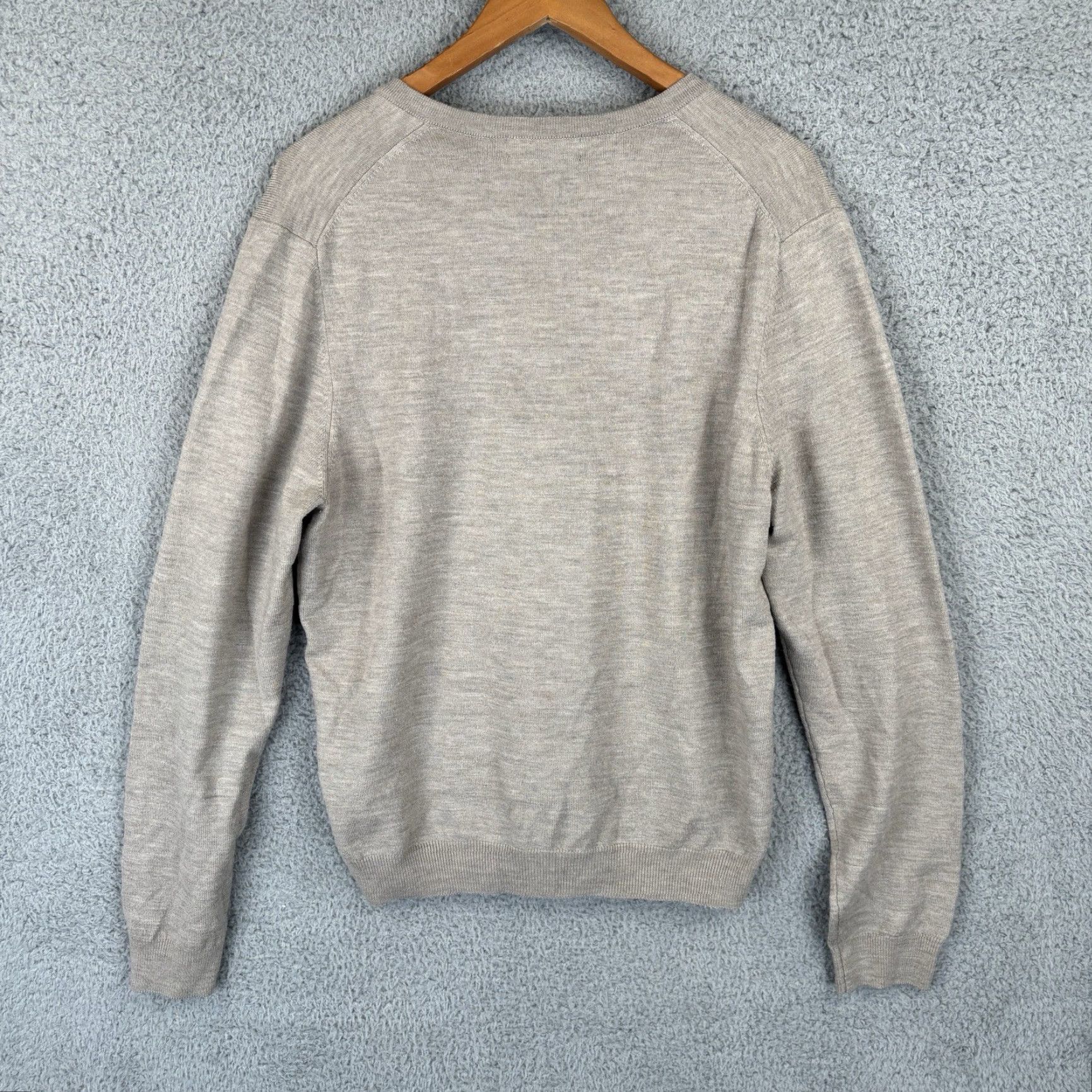Brooks Brothers Brook Brothers Sweater Mens M Beige V-Neck Wool Pullover Preppy Knit Size US M / EU 48-50 / 2 - 4 Thumbnail