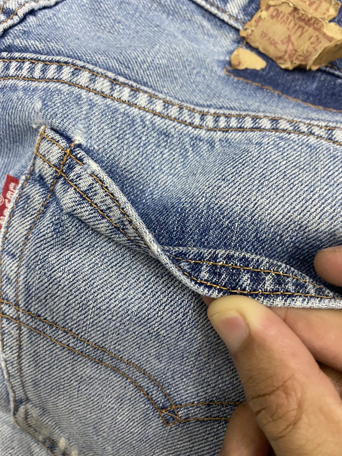 Levi's × Vintage LEVIS 502-xx BIG E SELVEDGE DISTRESSED DENIM JEANS Size US 32 / EU 48 - 15 Thumbnail