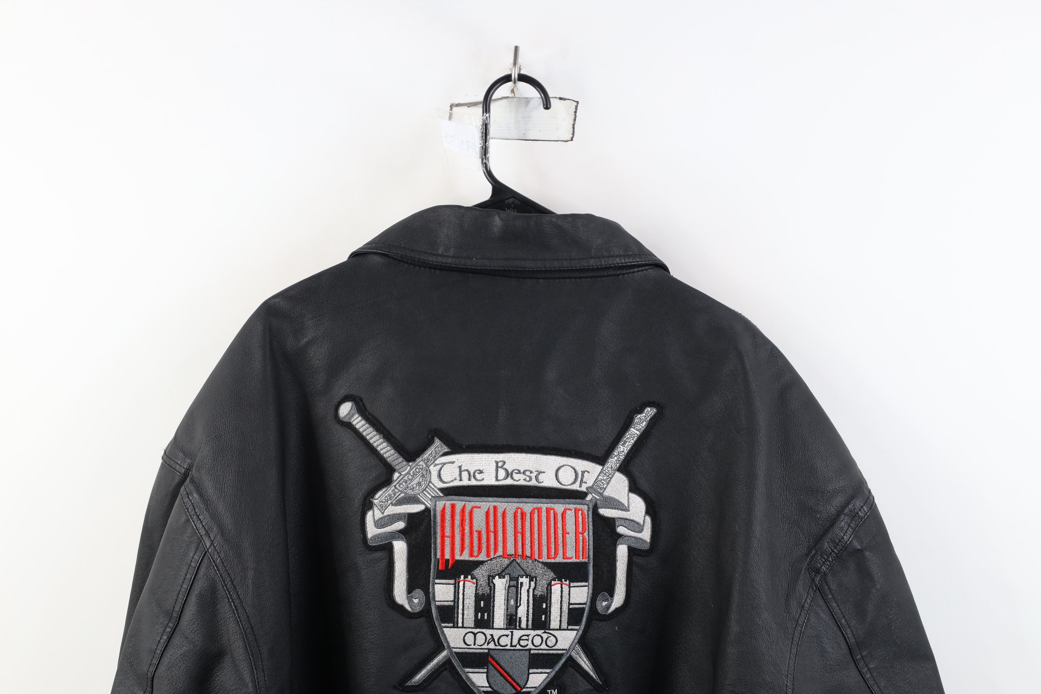 Vintage Vintage 90s Highlander Movie Quilted Leather Jacket Black Size US XL / EU 56 / 4 - 14 Thumbnail