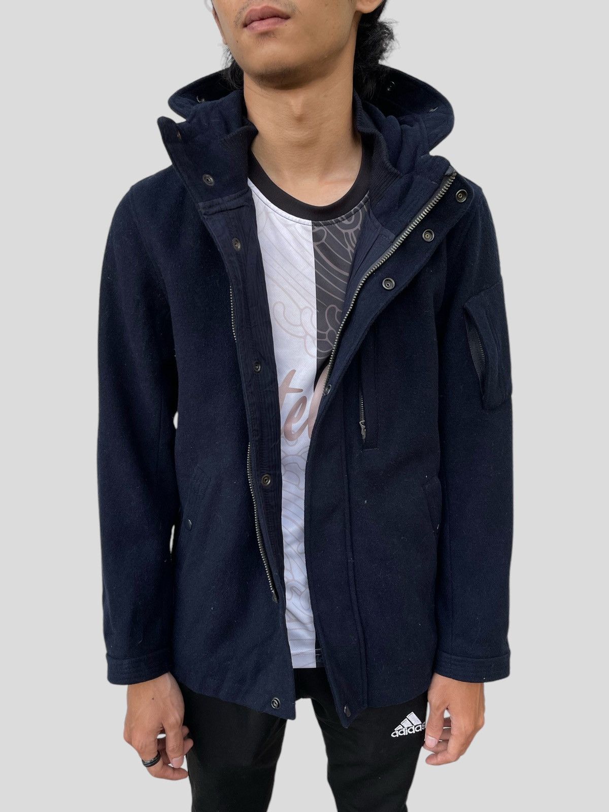 image of Monkey Time Hoodie Jacket in Dark Navy, Men's (Size Medium)