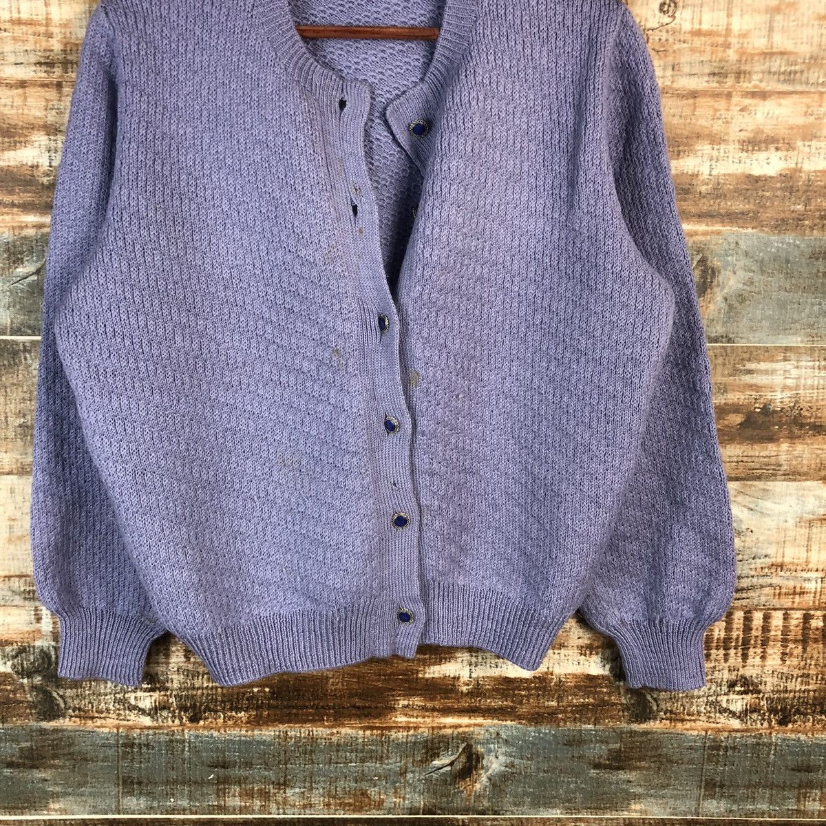 Homespun Knitwear DL Japanese Brand Purple Cardigan Knitwear #C603 Size M / US 6-8 / IT 42-44 - 3 Thumbnail