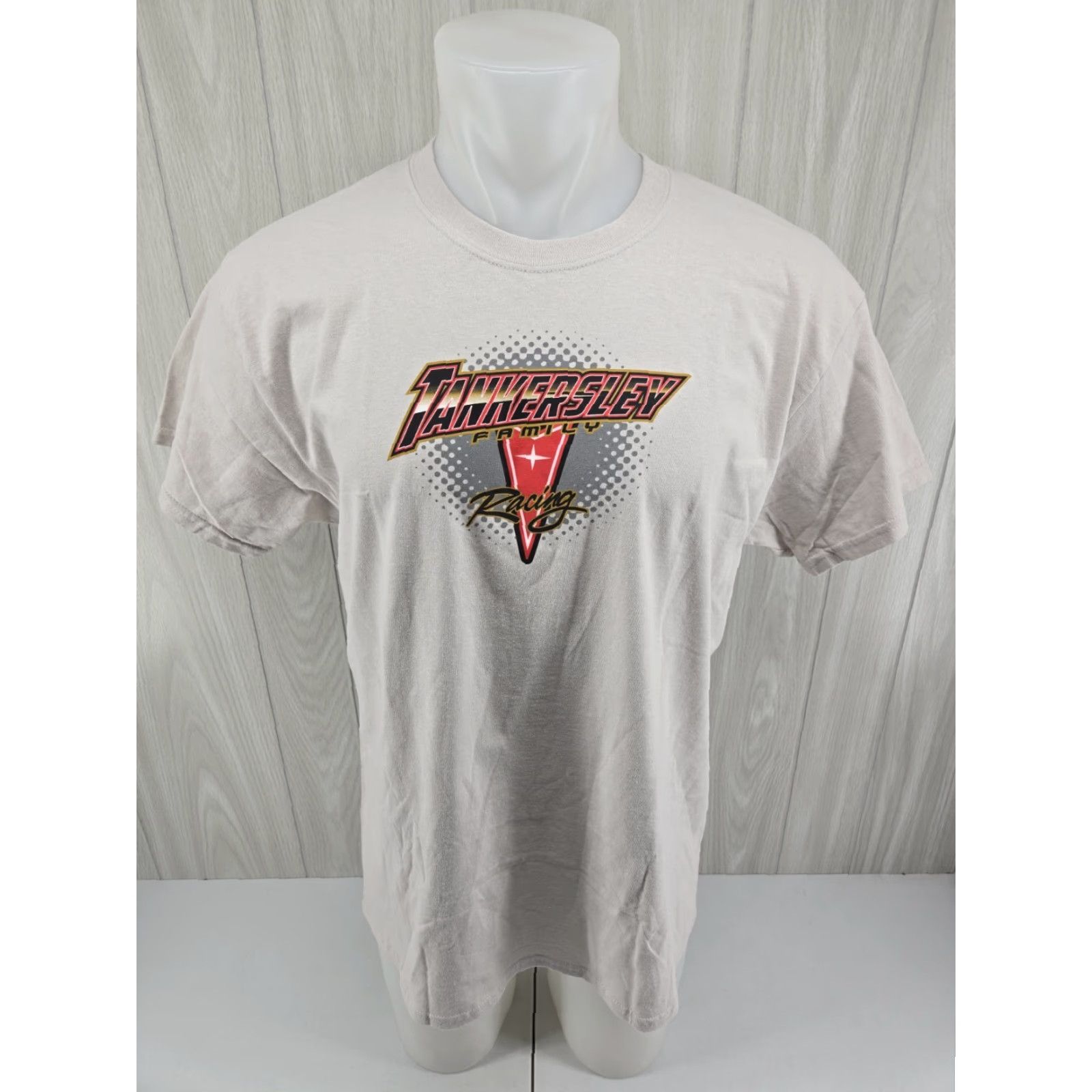 Gildan SPOT Tankersley Family Racing Pontiac Firebird Graphic T-Shirt Size L Khaki Mens Short Sleeve Vintage No Size US L / EU 52-54 / 3 - 3 Thumbnail
