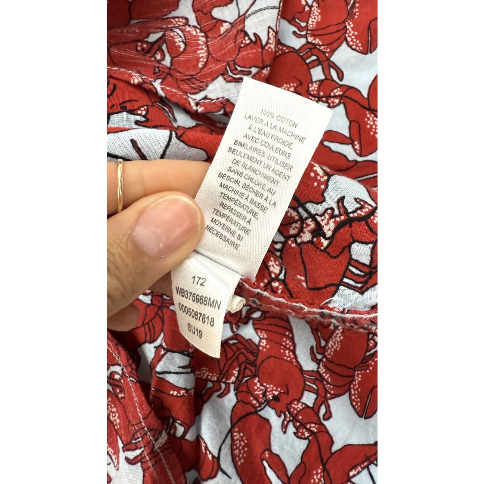 Vintage Wallin & Bros Shirt Mens Large Red Lobster Print Short Sleeve Beach Summer Graphic Print Button-Up Mens Size US L / EU 52-54 / 3 - 6 Thumbnail