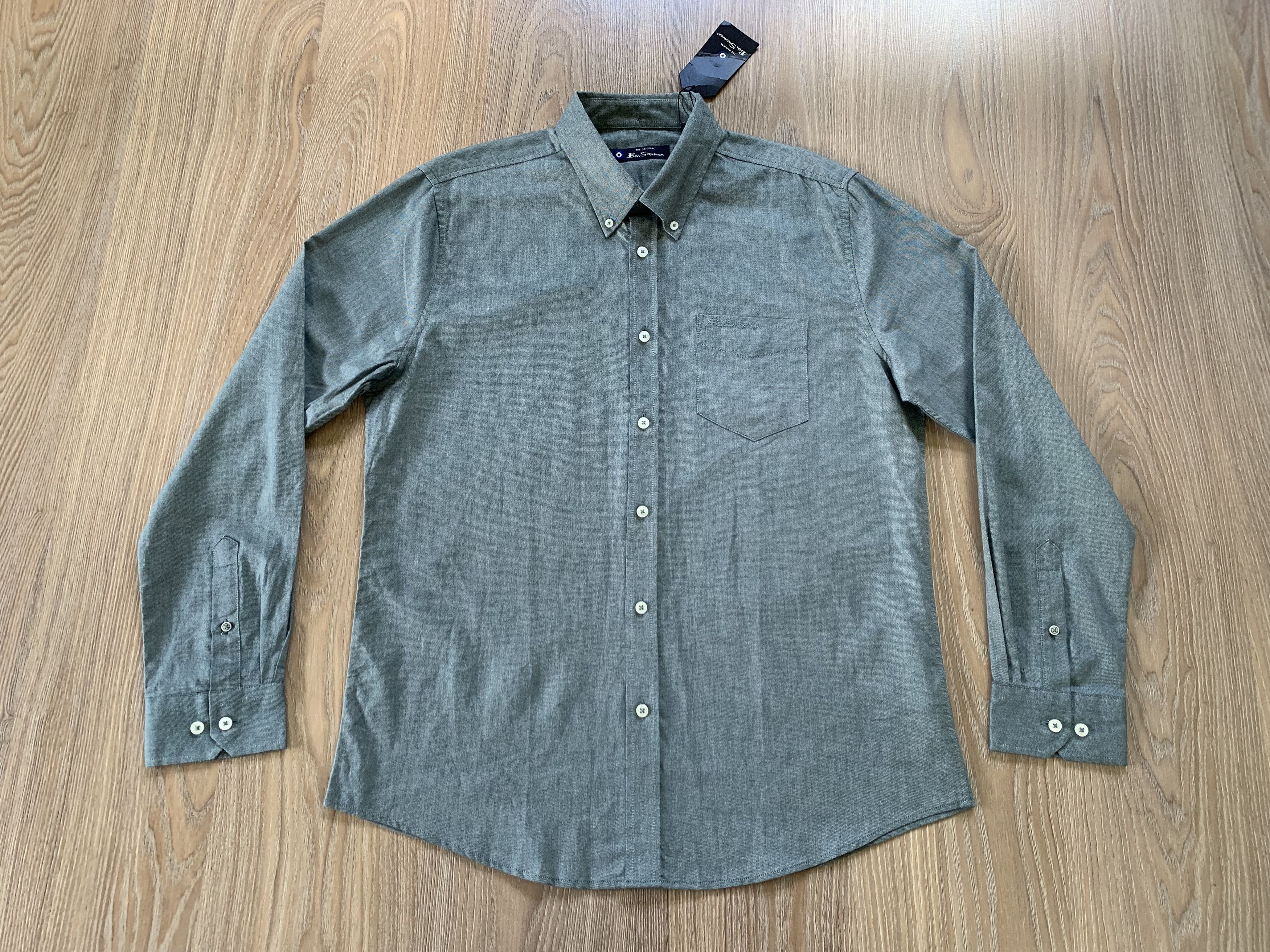 Ben Sherman Ben Sherman Dark Emerald Cotton Button Down Shirt Size US L / EU 52-54 / 3 - 2 Thumbnail