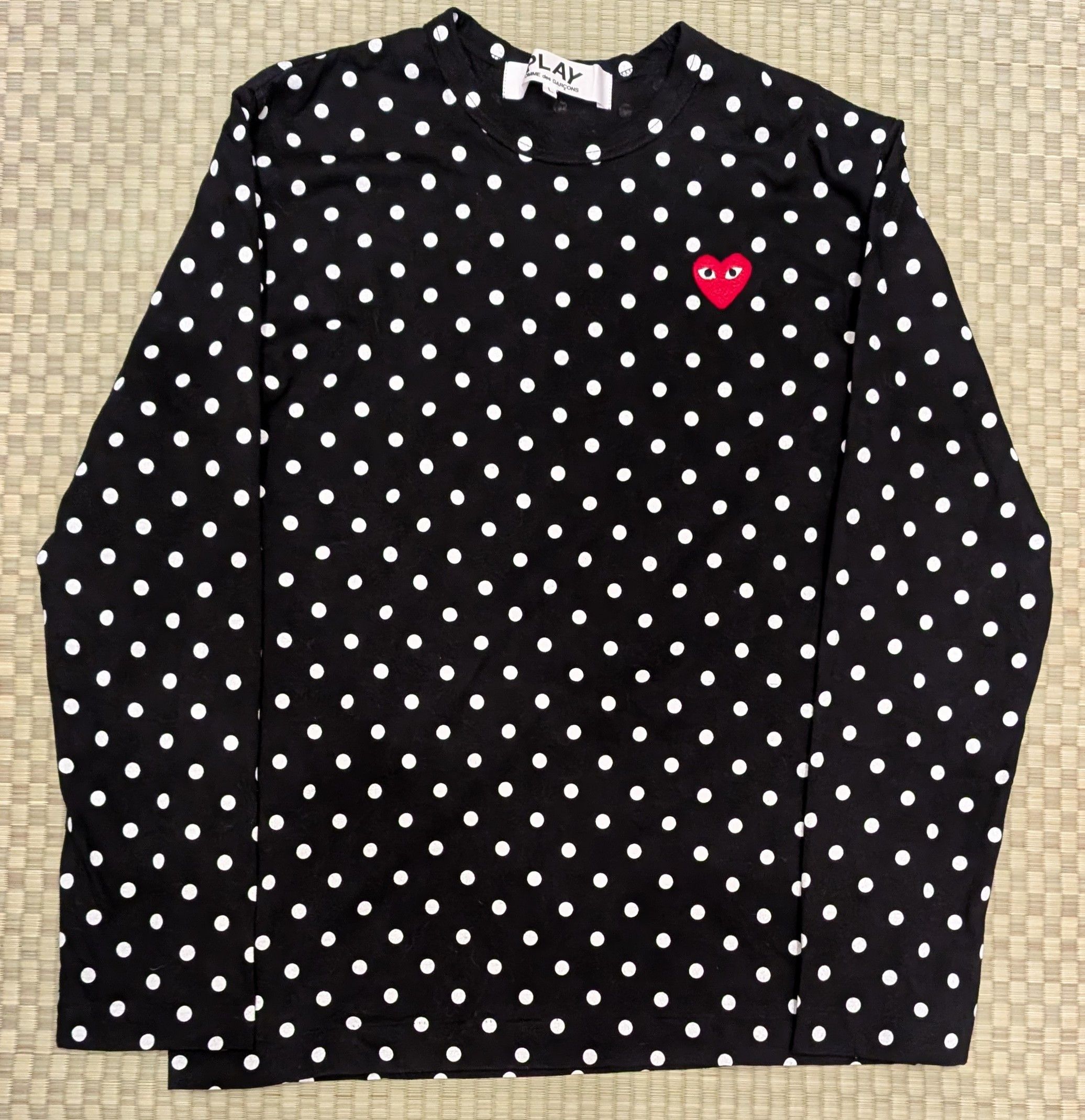 Comme des Garcons PLAY Comme Des Garcons PLAY Polka Dot Long Sleeve Jersey Shirt Size L / US 10 / IT 46 - 1 Thumbnail