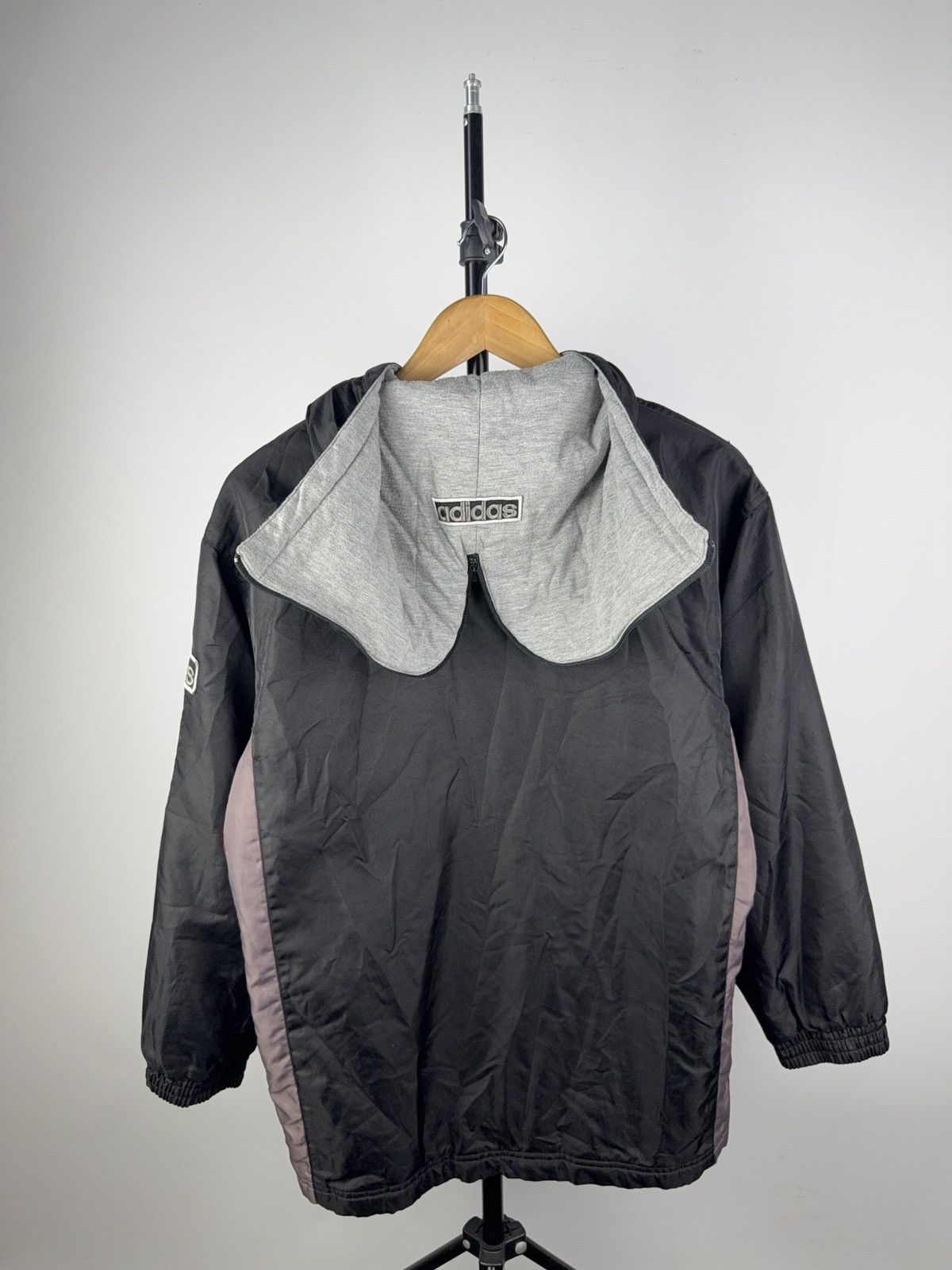 Adidas Vintage Retro 90s Nylon jacket zip hood Size US S / EU 44-46 / 1 - 7 Thumbnail