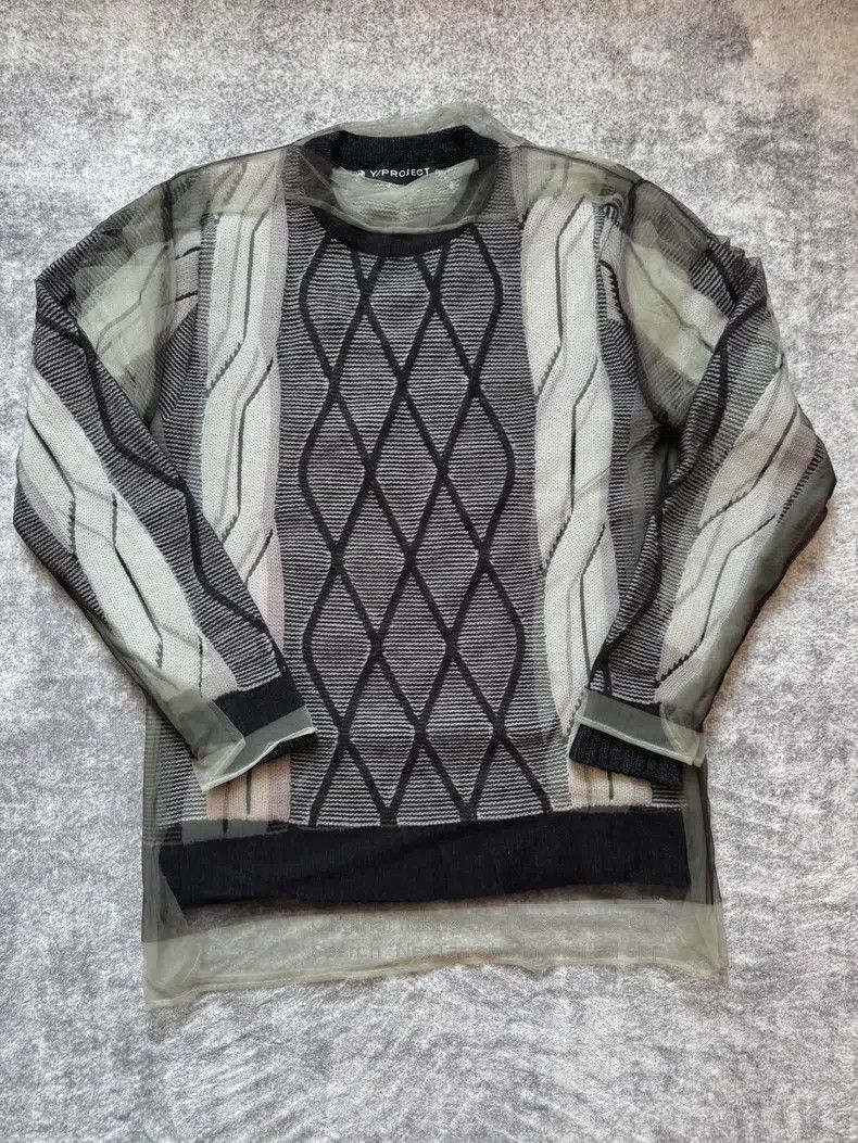 Y/Project Size L Double-layer yarn sweater