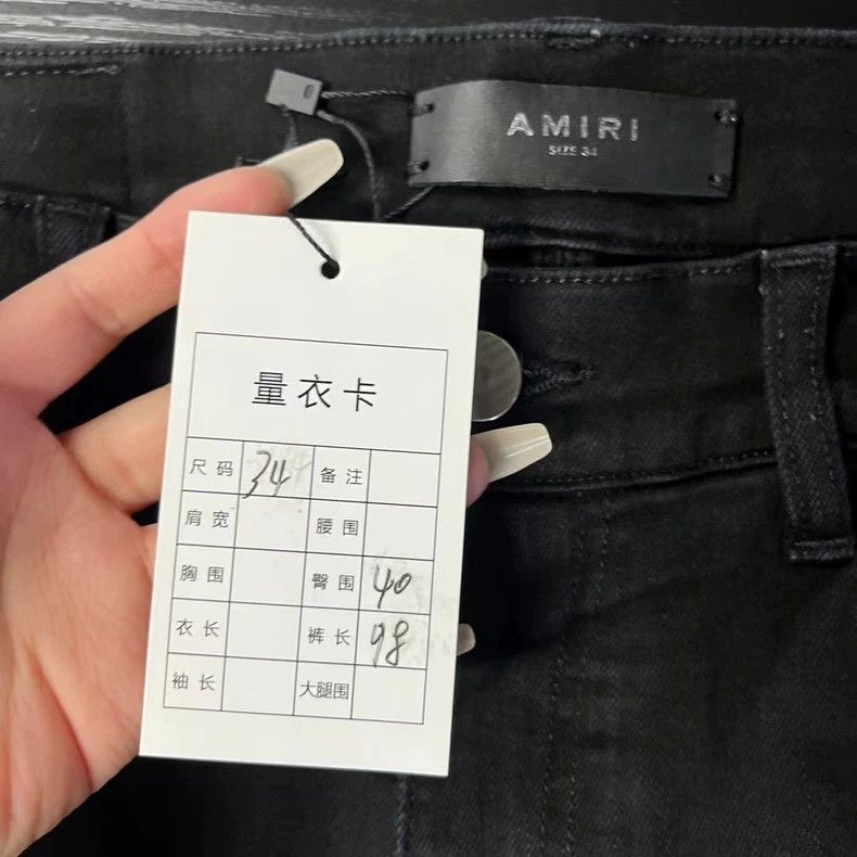 Amiri Amiri The latest black solid color Mx1 leather design stit Size US 34 / EU 50 - 4 Thumbnail