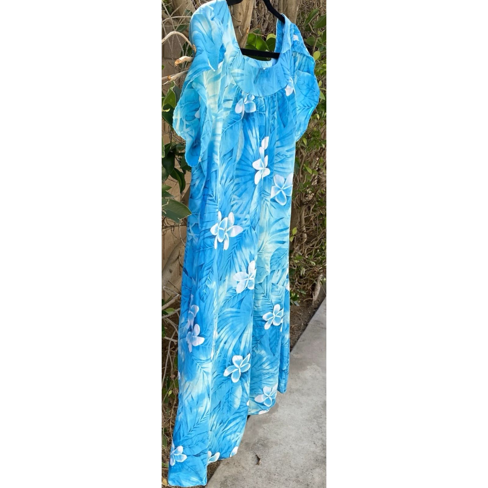 Vintage VINTAGE Royal Creations Made In Hawaii Muumuu Mumu Hawaiian Dress Tiki Aloha Size M Blue Cotton Blend Floral Sun/Beach Hawaiian M Womens Size M / US 6-8 / IT 42-44 - 3 Thumbnail