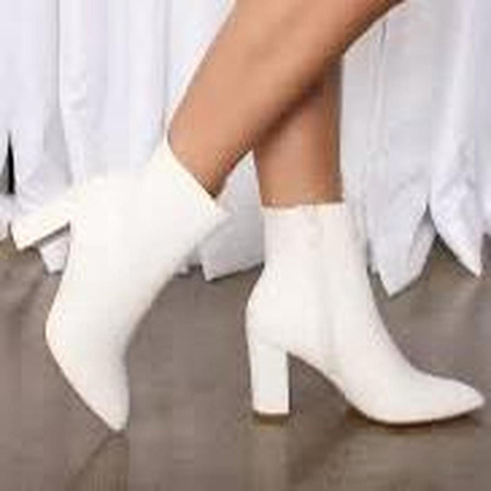 Other White block heel ankle boots Size US 7 / IT 37 - 1 Thumbnail