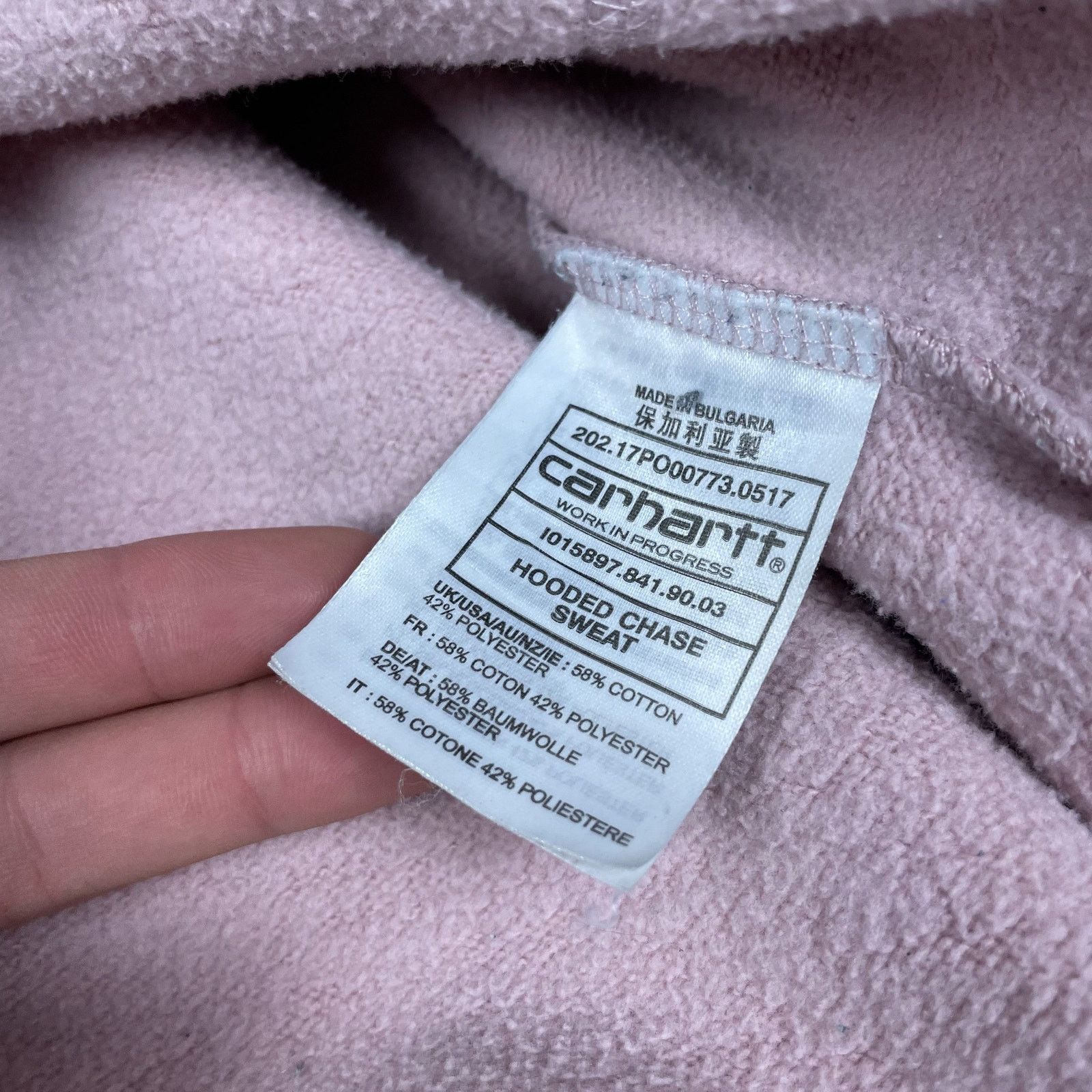 Carhartt Carhartt WIP Men's Pink Cotton Hooded Chase Sweat Medium Size US M / EU 48-50 / 2 - 8 Thumbnail