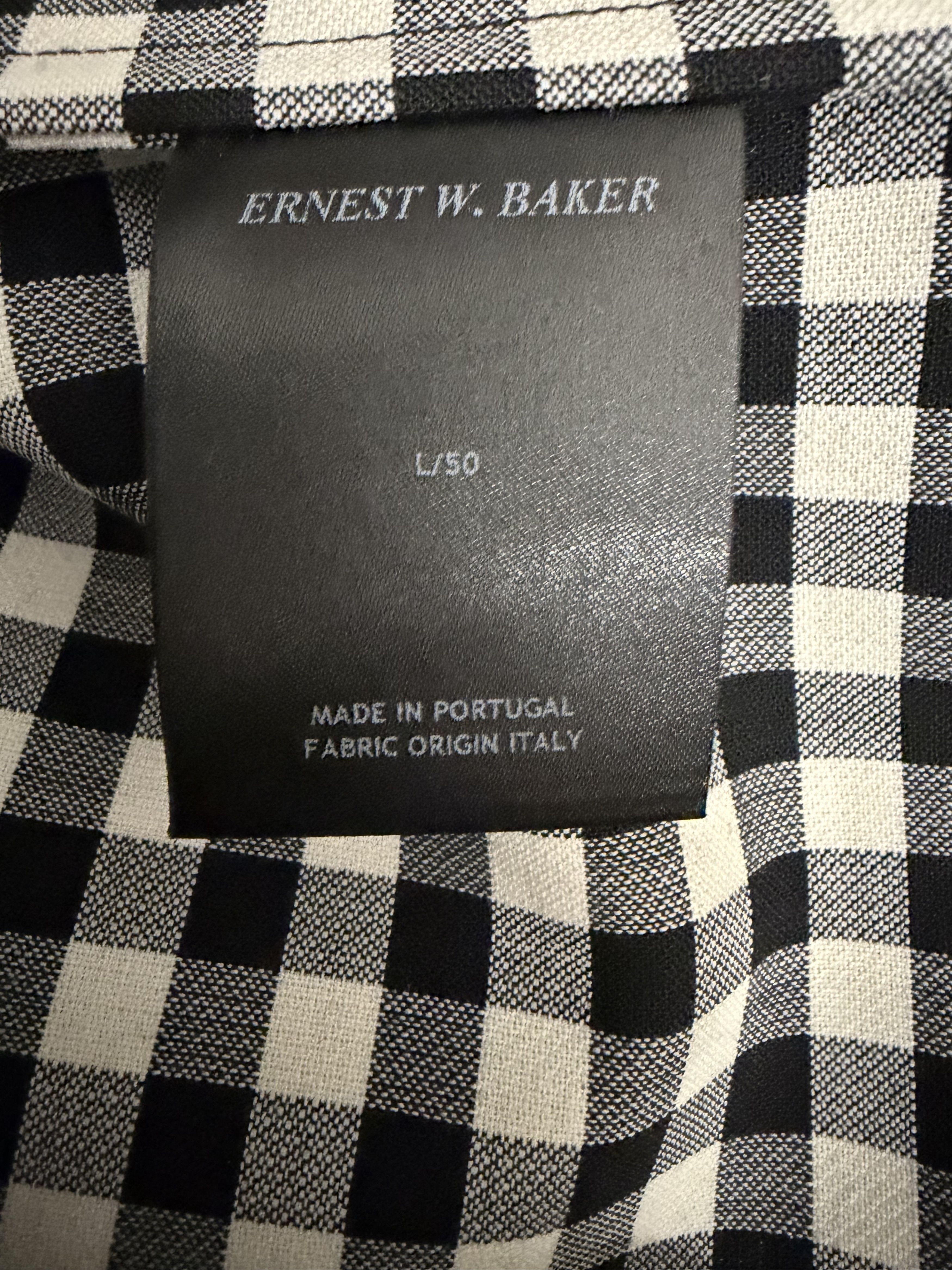 Ernest W. Baker Leather Trim Check Wool Shirt Size US M / EU 48-50 / 2 - 11 Thumbnail