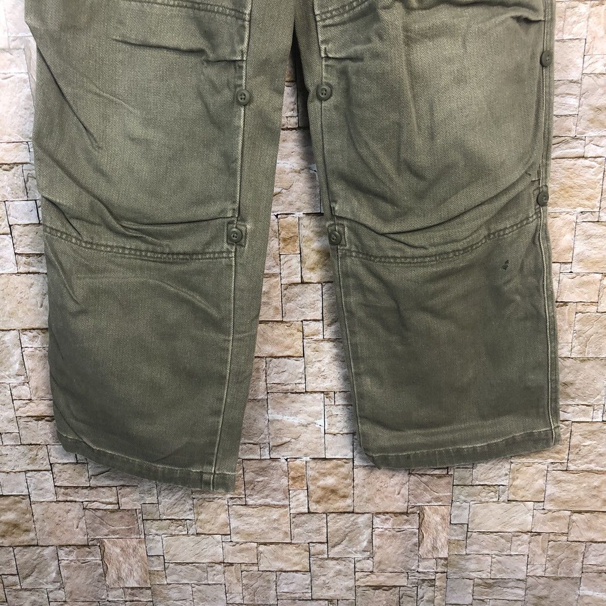 Japanese Brand Sunny Clouds Green Cargo Multipocket Pants #A50 Size US 29 - 7 Thumbnail