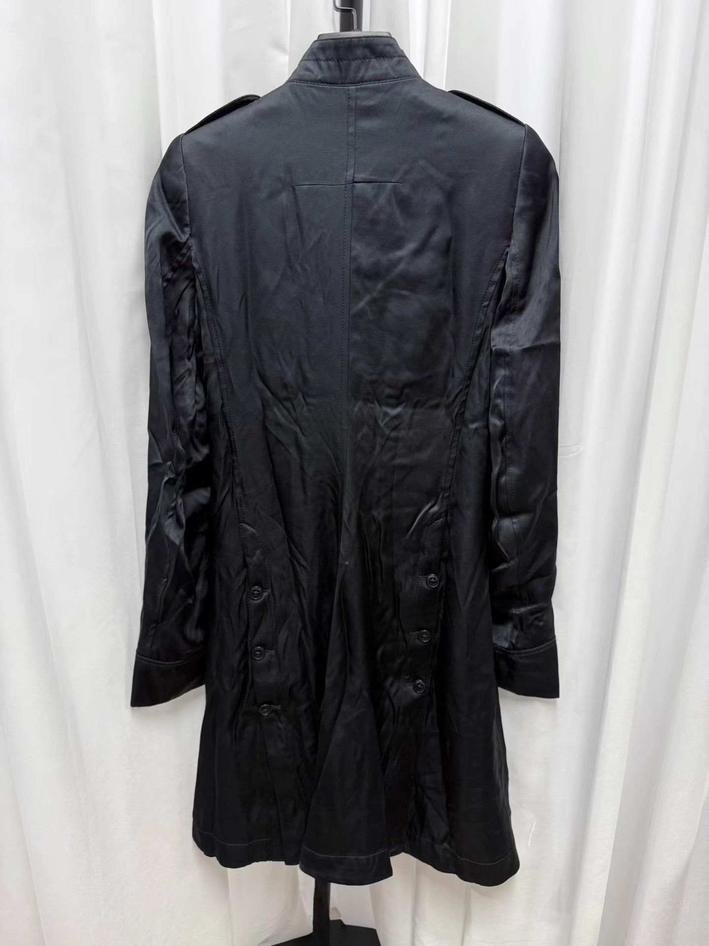 Ann Demeulemeester Ann Demeulemeester 100% Silk Stand Collar Court Coat K20 Size XXS / US 00 / IT 34 - 7 Thumbnail