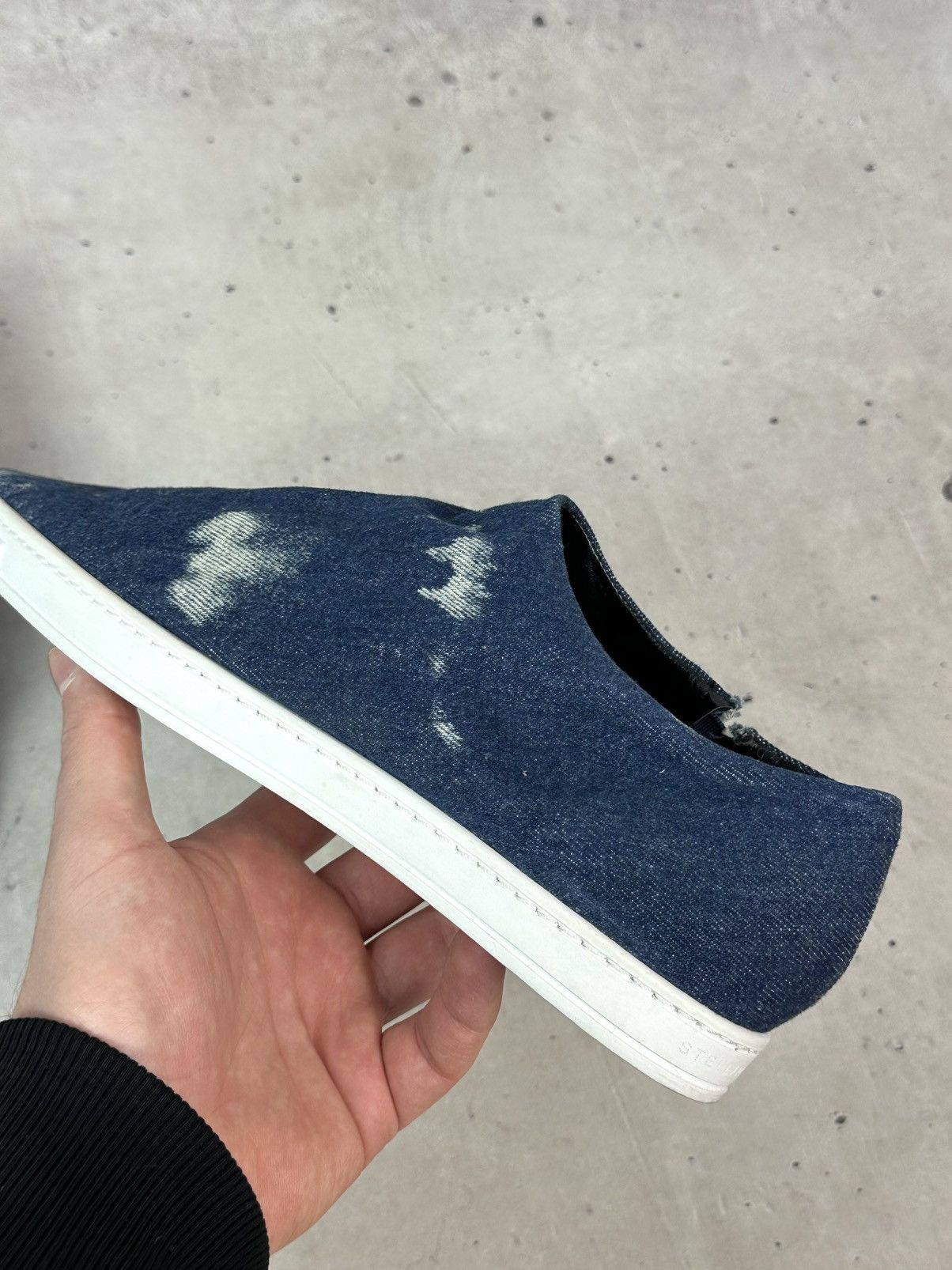 Stella McCartney Stella McCartney Blue Denim Made in Italy Slip-on Sneakers Size US 7 / IT 37 - 4 Thumbnail