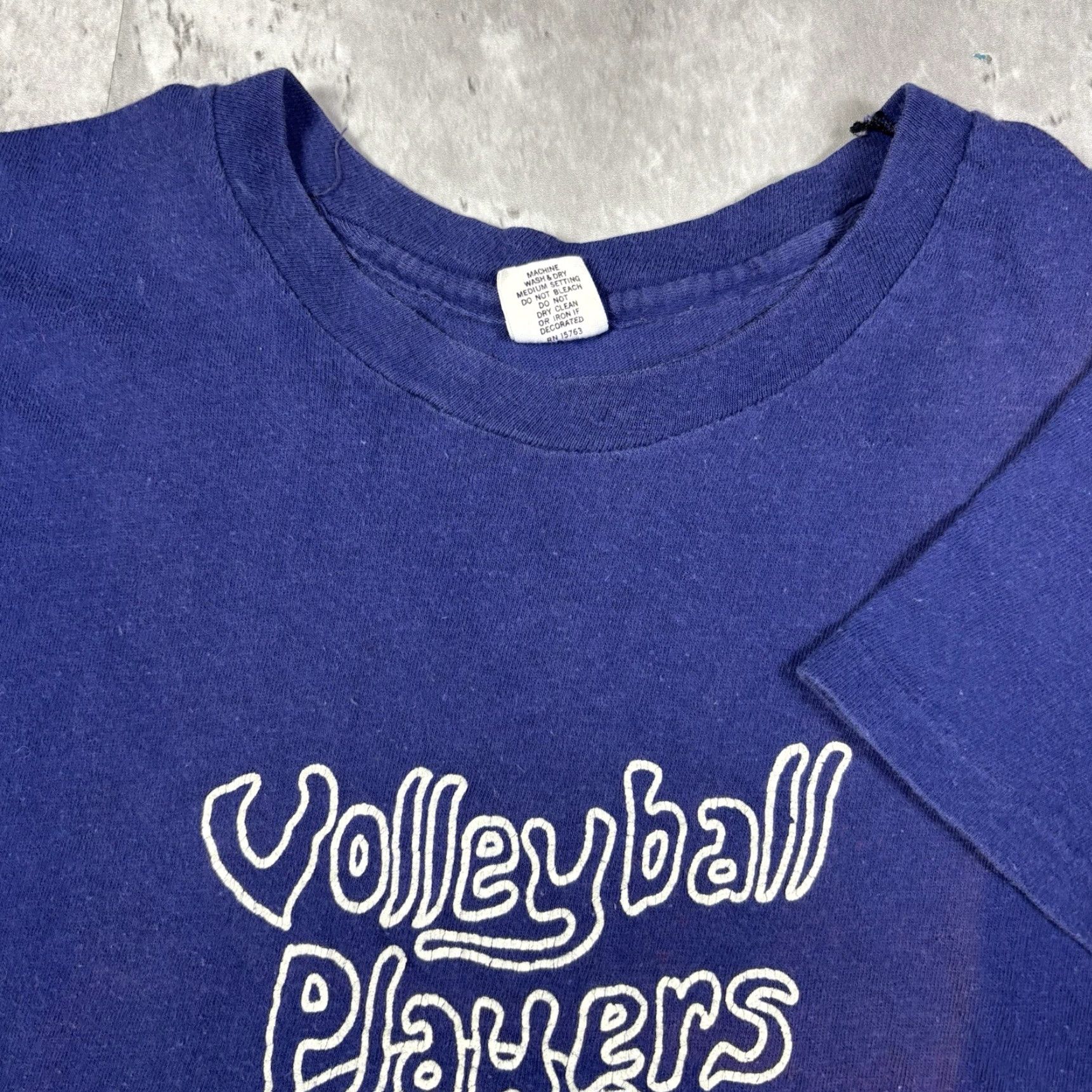 Hanes VINTAGE Penn State Volleyball T Shirt Hanes Mens L Blue 70s 80s 90s Graphic Print Crew Neck Short Sleeve Cotton Size US L / EU 52-54 / 3 - 4 Thumbnail