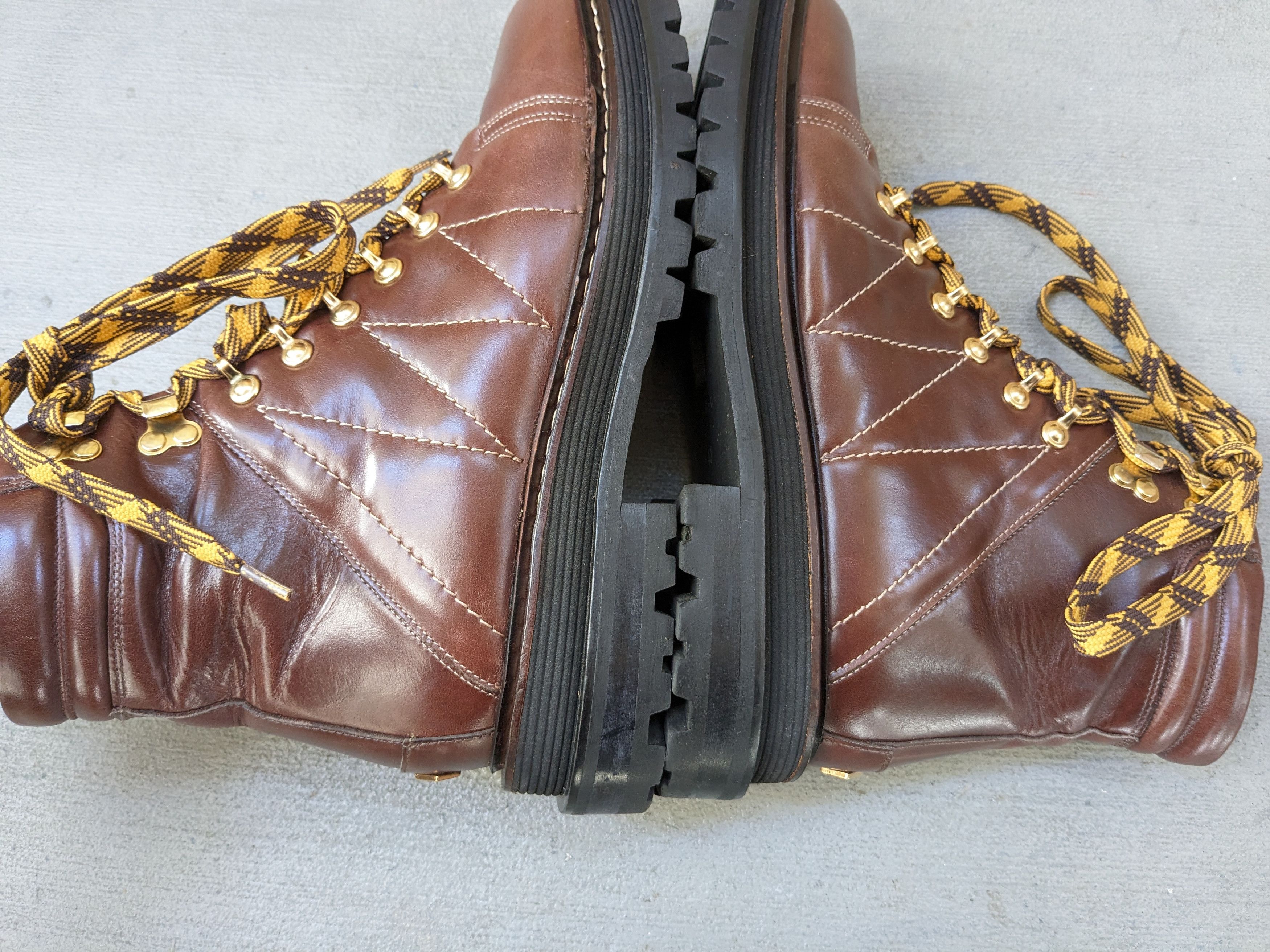 Sandro Sandro Boots Brown Leather 7 40 Lace Up Rubber Chunky Size US 7 / EU 40 - 3 Thumbnail
