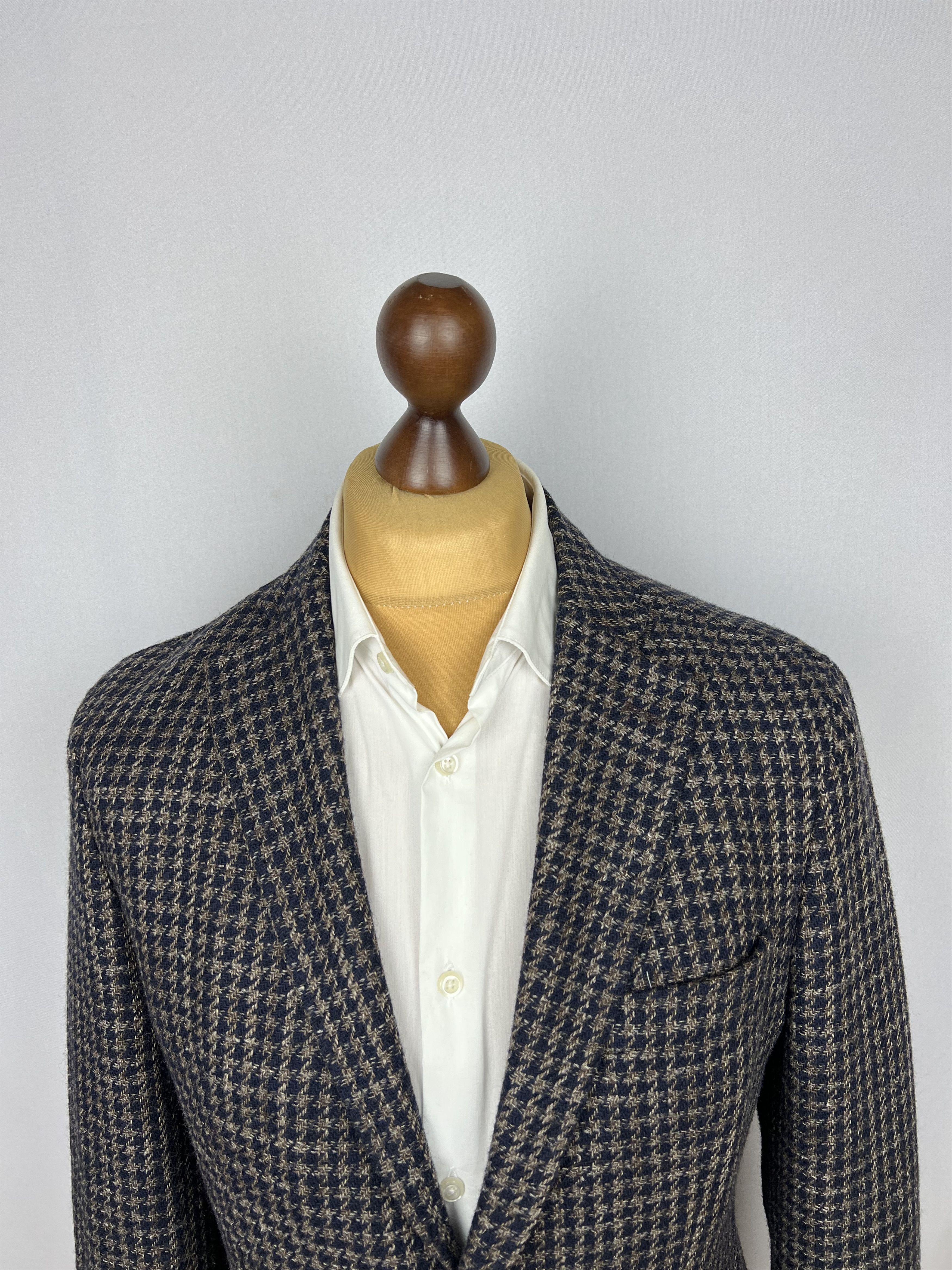 Paoloni Gorgeous Houndstooth Soft Wool Blend Unlined Sport Coat Size 40R - 5 Thumbnail