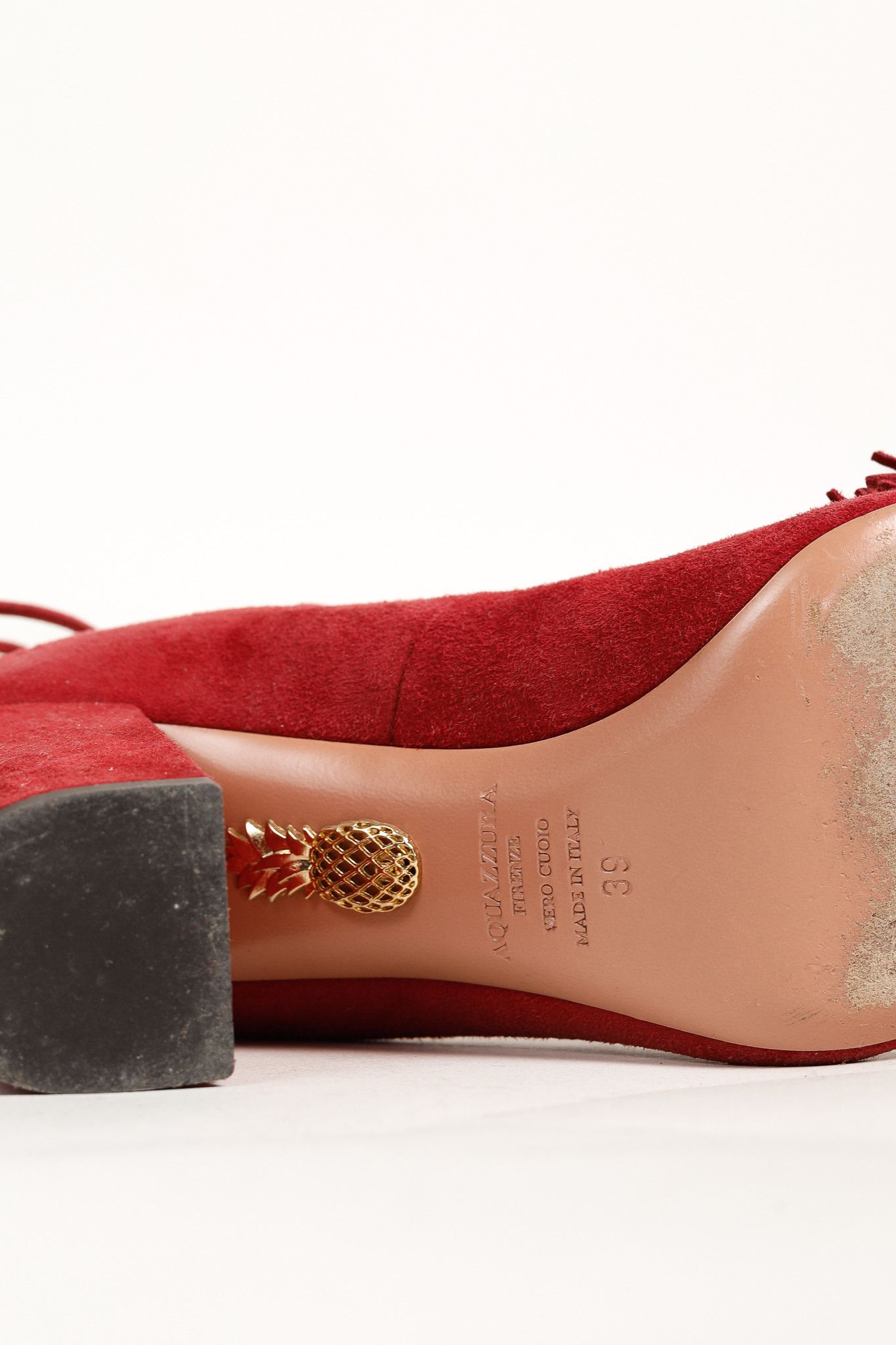 Aquazzura Aquazzura Wild Thing Fringe Lace-Up Block-Heel Pumps Size US 8.5 / IT 38.5 - 5 Thumbnail