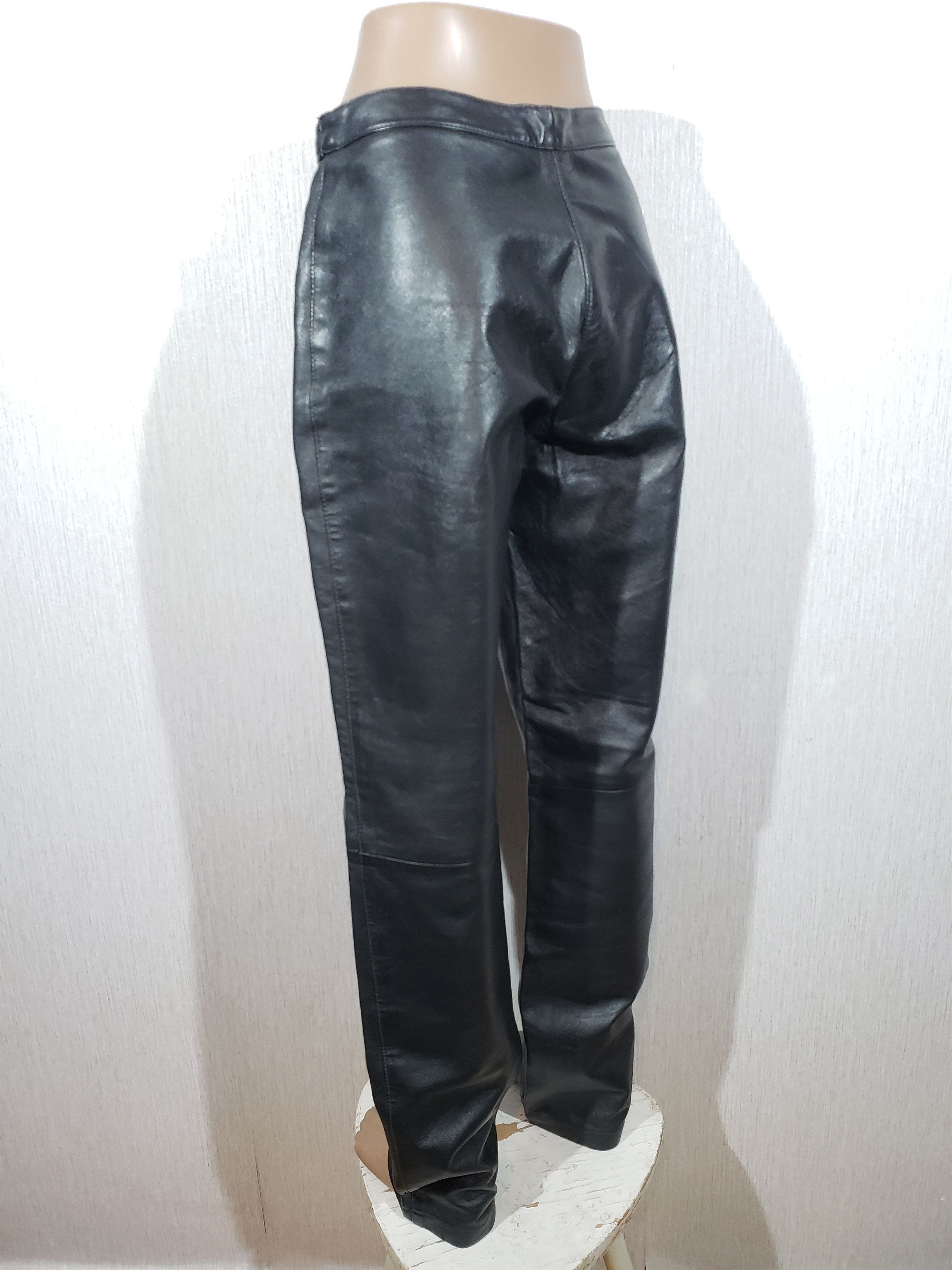 Genuine Leather Women's black leather pants. Size 28" / US 6 / IT 42 - 6 Thumbnail