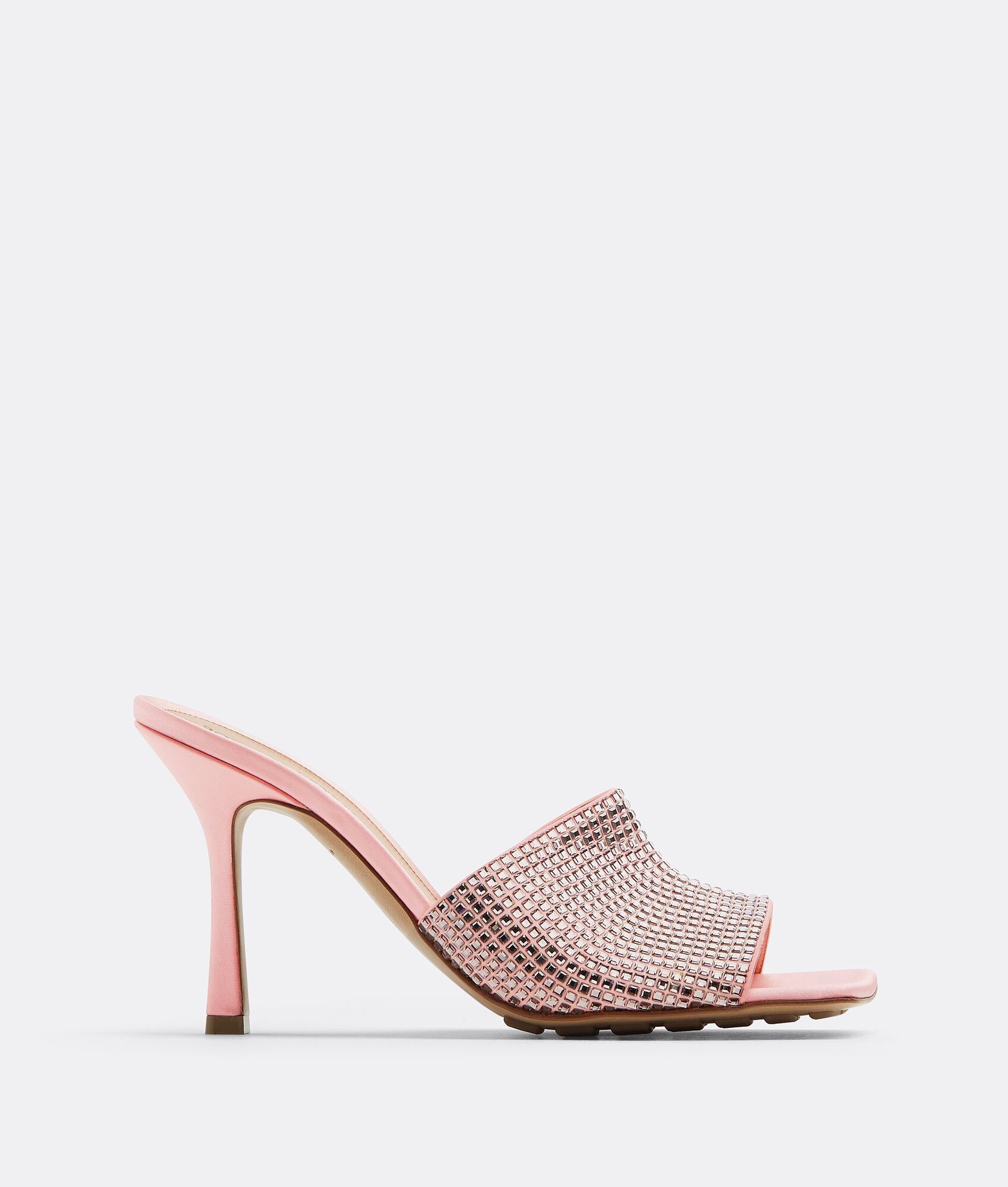 Bottega Veneta o1n1vont1024 Stretch Crystal-Embellished Sandals in Camellia Size US 9 / IT 39 - 1 Thumbnail