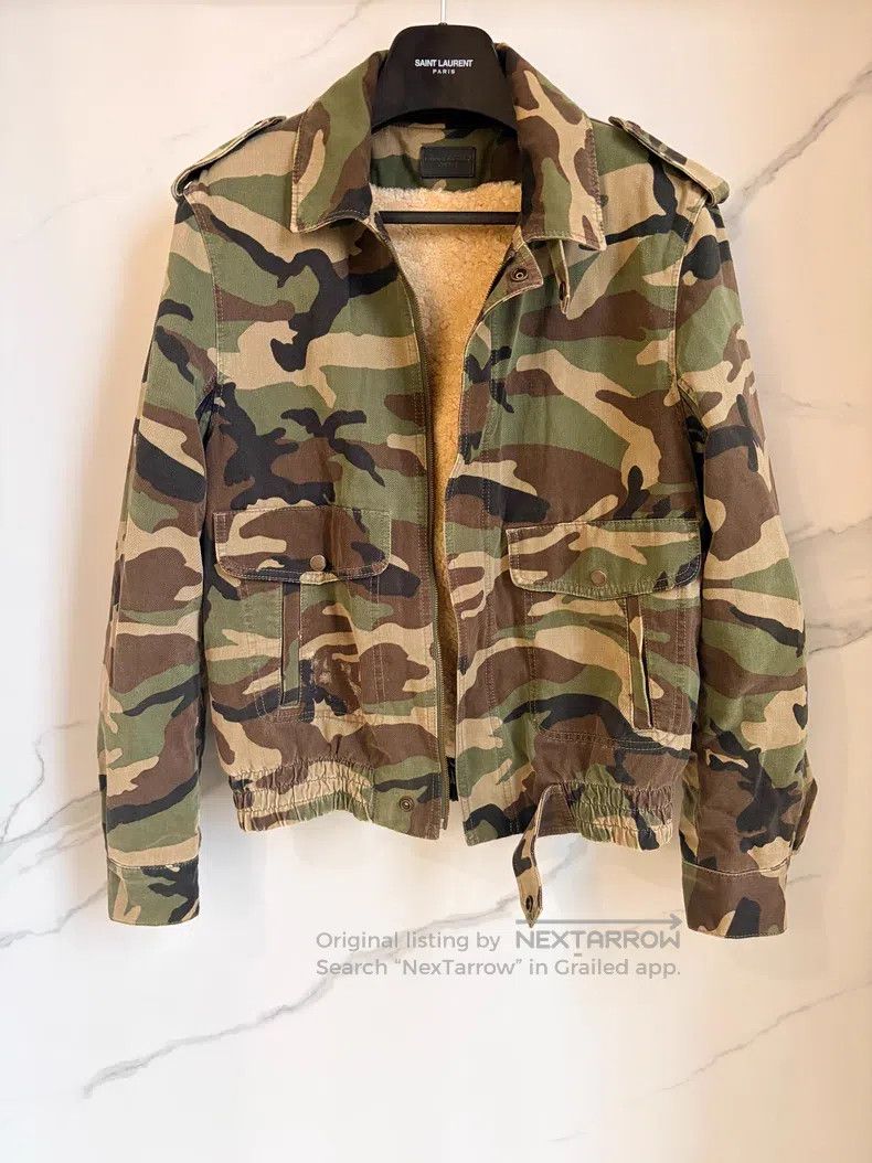 Saint Laurent Paris Saint Laurent Paris Sheepskin Camouflage Jacket Size US S / EU 44-46 / 1 - 1 Thumbnail