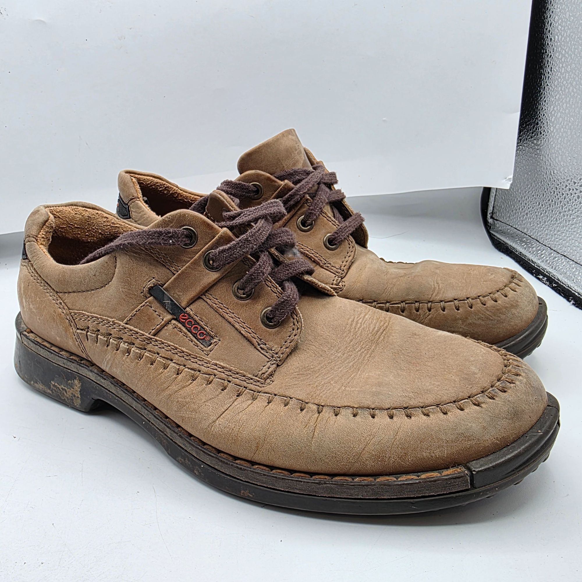Ecco Ecco Fusion II Mens Size 42 Leather Casual Shoes Brown Moc T Size US 8.5 / EU 41-42 - 1 Thumbnail