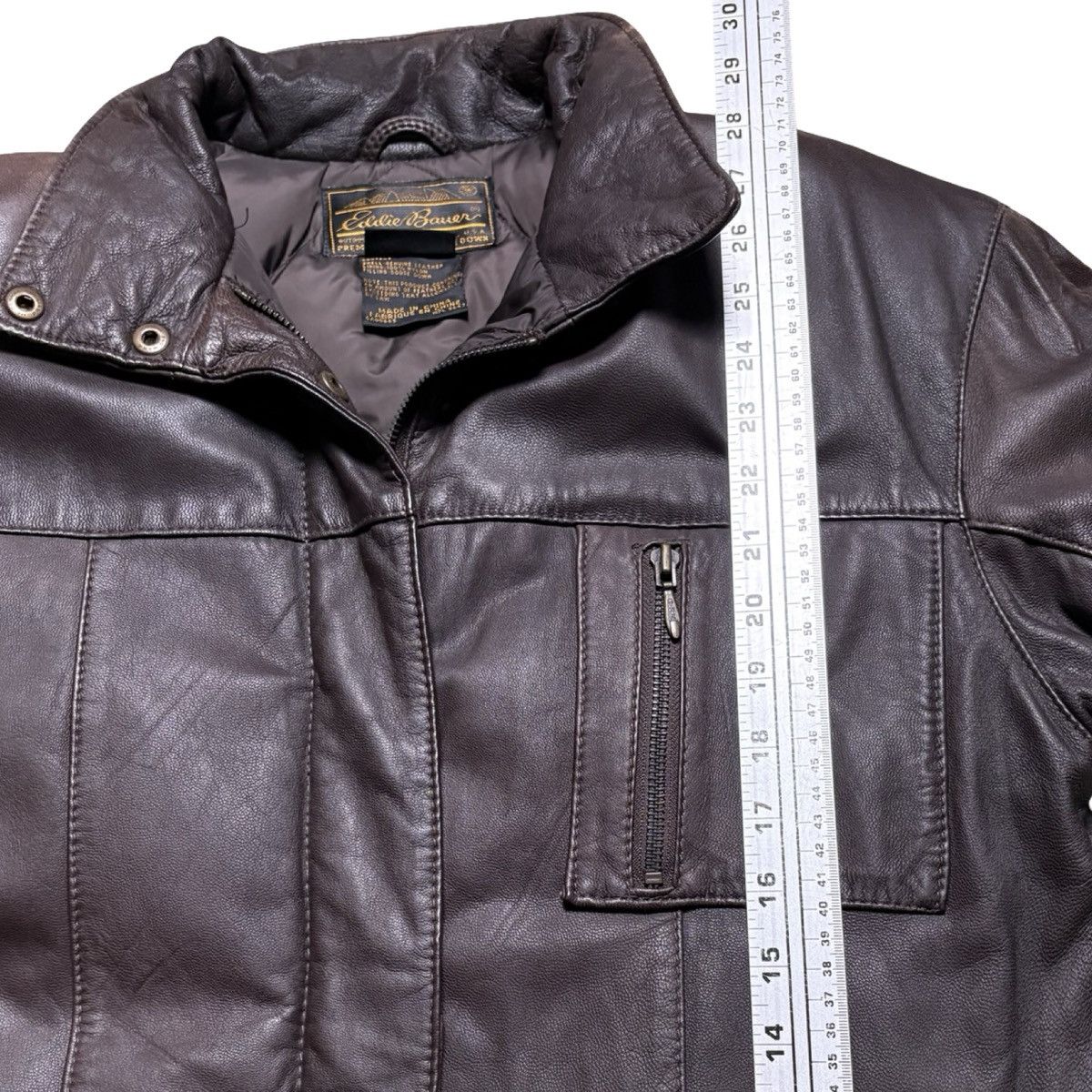 Eddie Bauer Vintage Eddie Bauer Faded Leather Down Puffer Jacket Small Size S / US 4 / IT 40 - 7 Thumbnail