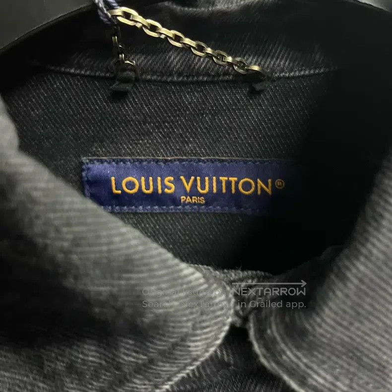 Louis Vuitton Black washed Logo embossed denim jacket