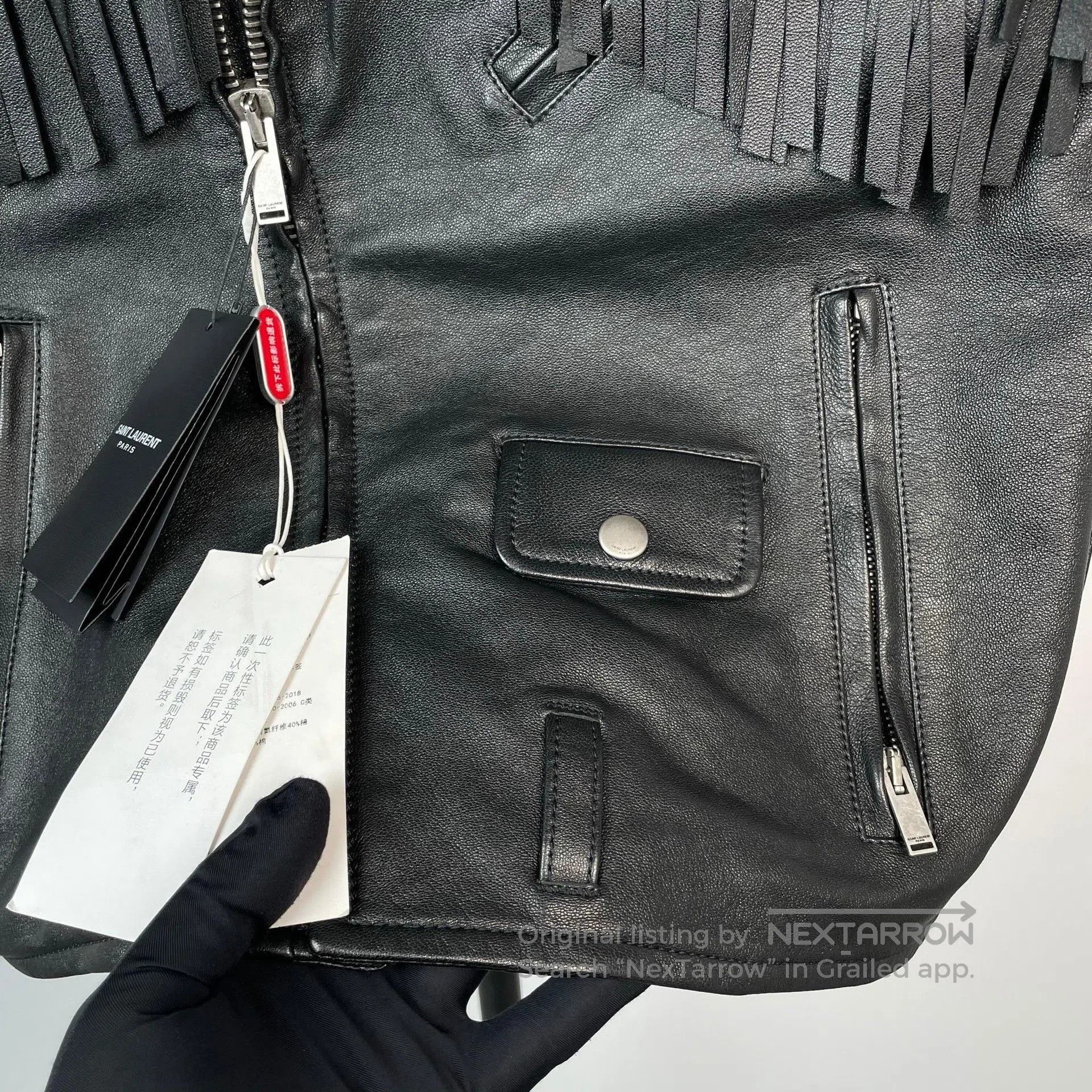 Saint Laurent Paris Saint Laurent Black Leather Fringe Vest. Size S / US 4 / IT 40 - 9 Thumbnail