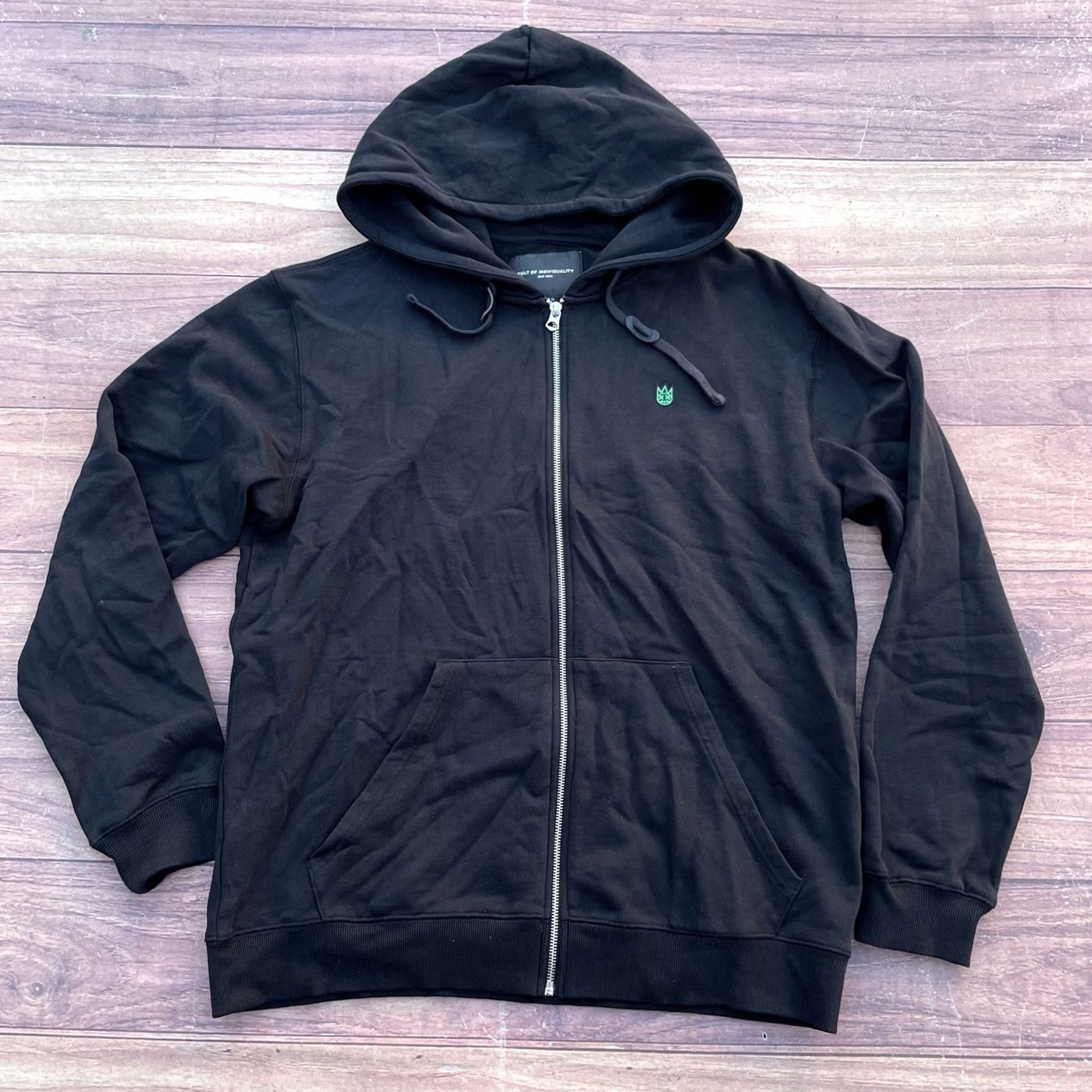 Cult Of Individuality Cult of Individuality Mens Black Sequence Logo Zip up Sweatshirt 2XL Long Sleeve Full Zip Pockets Size US XXL / EU 58 / 5 - 5 Thumbnail