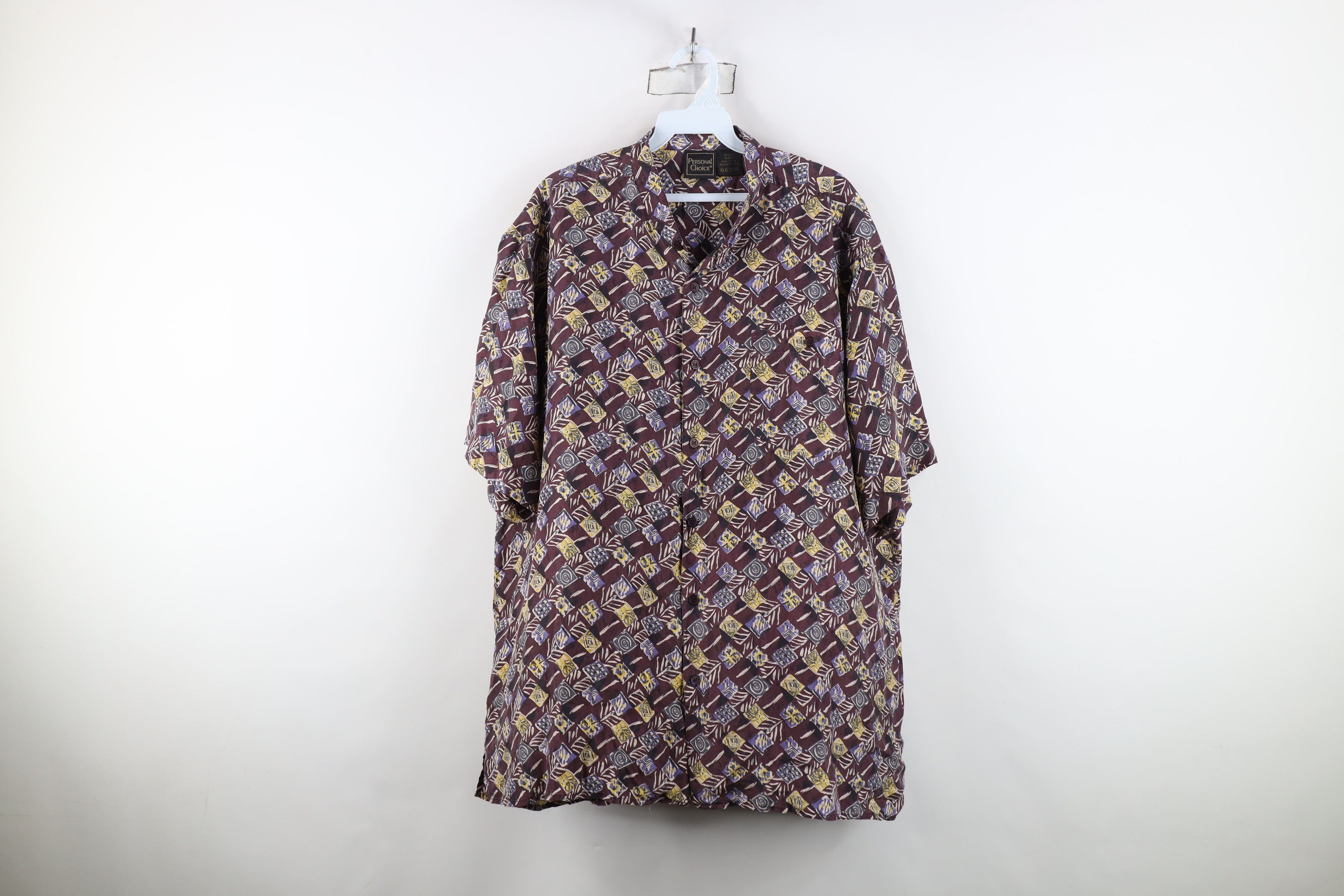 Vintage Vintage 90s Streetwear Flower Silk Band Collar Button Shirt Size US XL / EU 56 / 4 - 1 Thumbnail