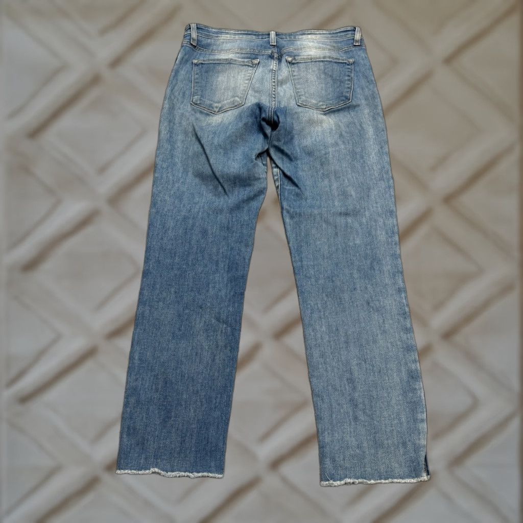 Vintage Flying Monkey Jeans Two Tone Denim Womens 30 Blue Mid Rise Ankle Slit 27in Inseam City Outdoor Size 30" / US 8 / IT 44 - 1 Thumbnail