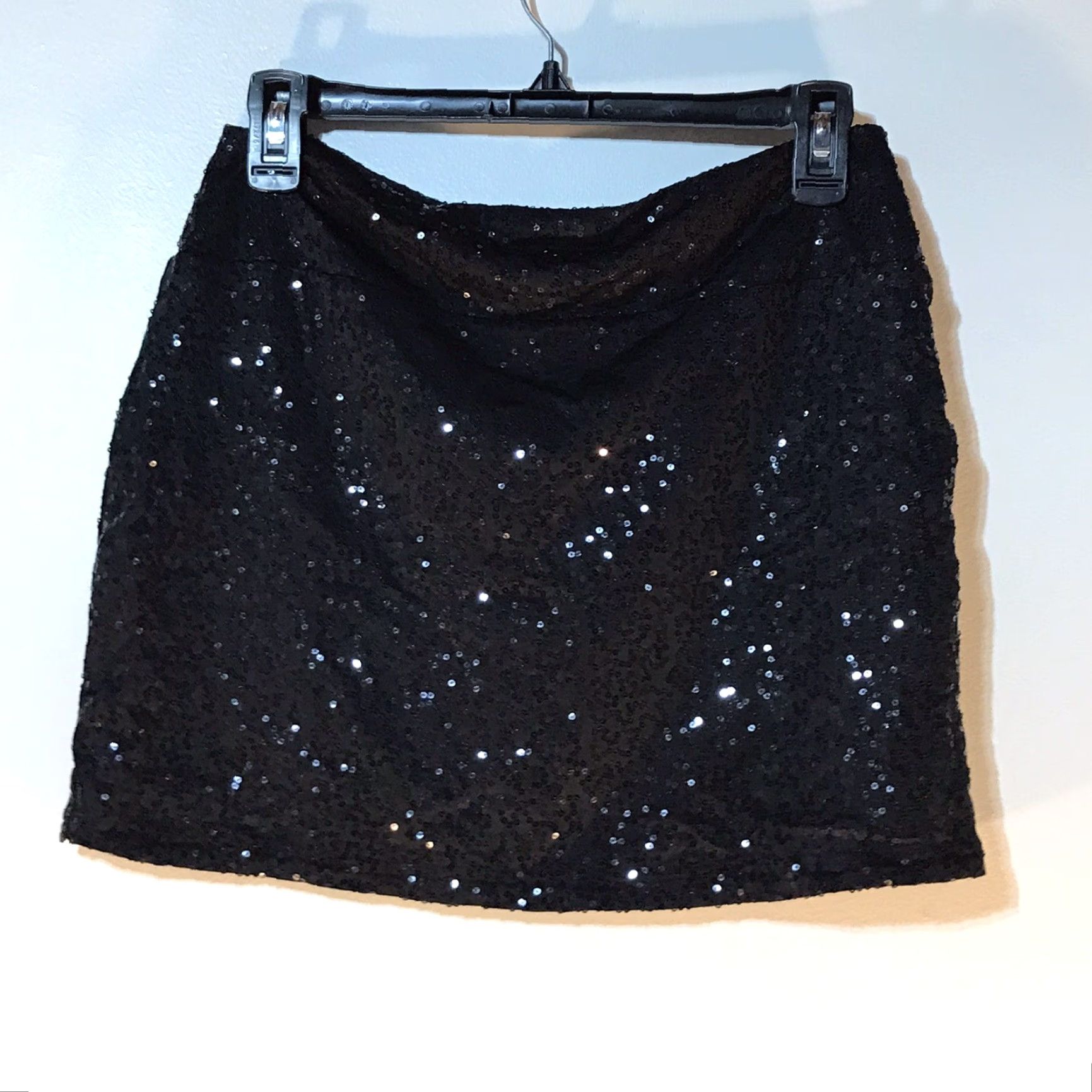 Vintage Kensie Girl Black Sequin Mini Skirt Juniors Size M Party/Cocktail Club Size 32" / US 10 / IT 46 - 2 Thumbnail