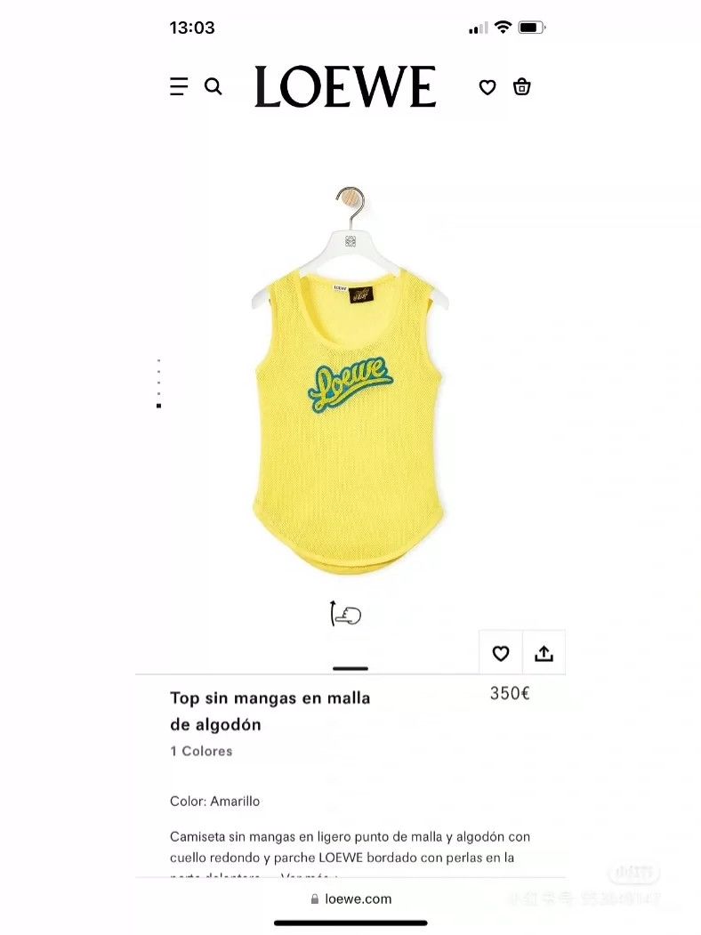 Loewe LOEWE Yellow lettering mesh vest Size S / US 4 / IT 40 - 5 Thumbnail