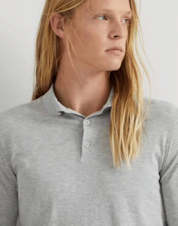 Brunello Cucinelli Polo Sweater in Light Grey Size US XL / EU 56 / 4 - 4 Thumbnail