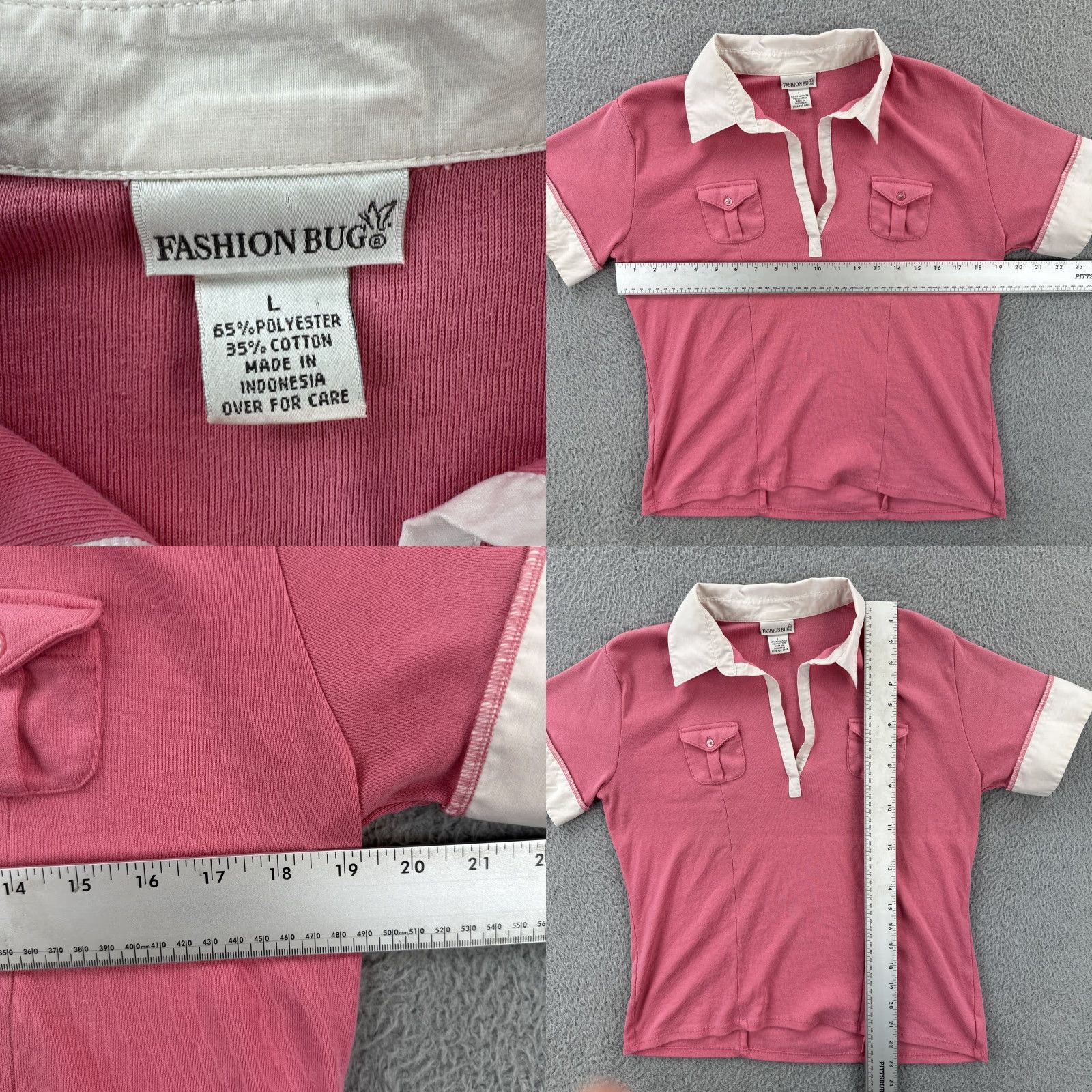 Vintage VINTAGE Fashion Bug Women Polo Shirt Pink Collared 90s Shirt Ladies L EUC Size L / US 10 / IT 46 - 8 Thumbnail