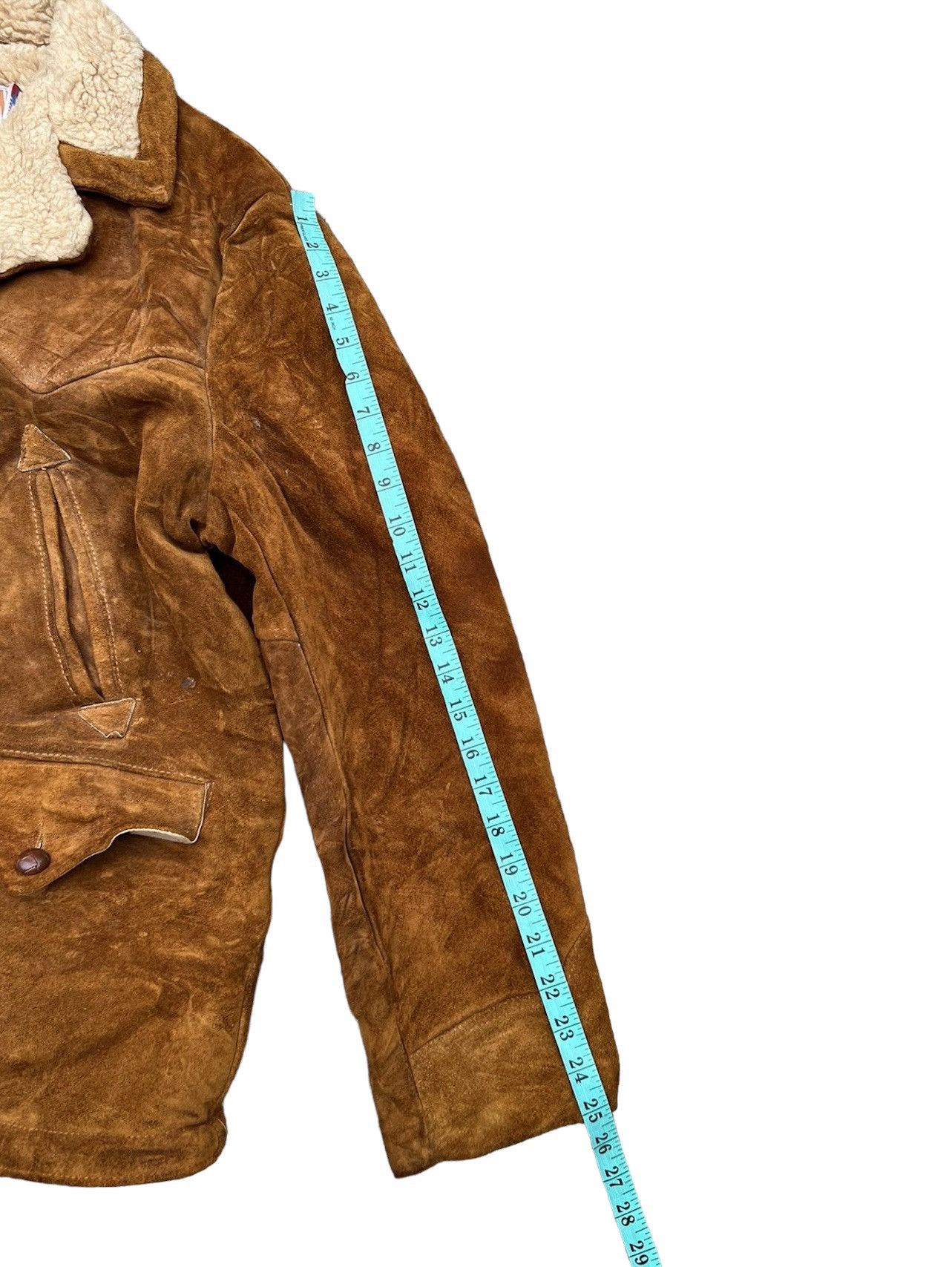 Schott VTG Schott N.Y.C Western Patina Suede Leather Sherpa Jacket Size US L / EU 52-54 / 3 - 4 Thumbnail