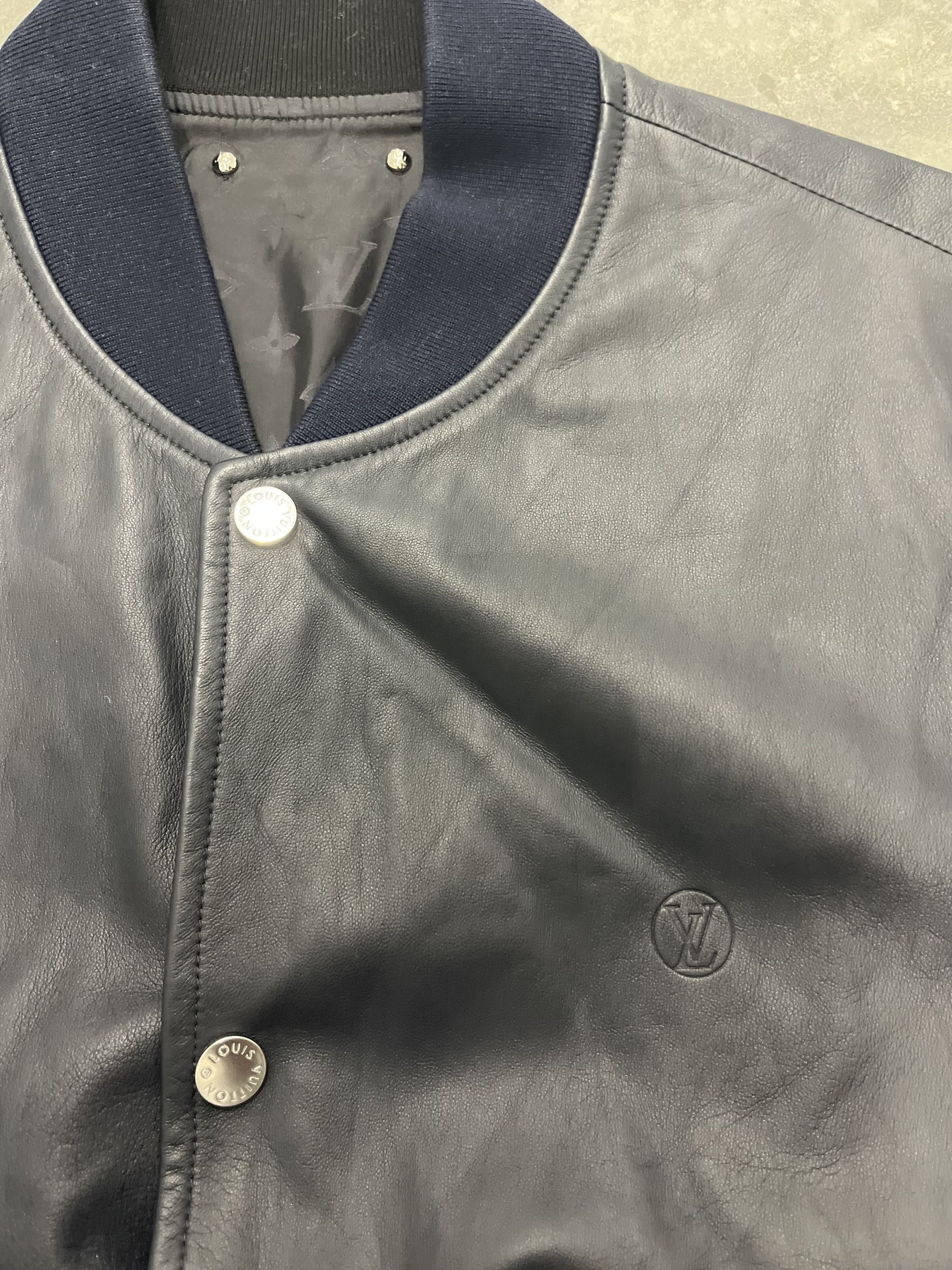 Louis Vuitton Monogram Reversible Leather Bomber Jacket Black Size US M / EU 48-50 / 2 - 4 Thumbnail