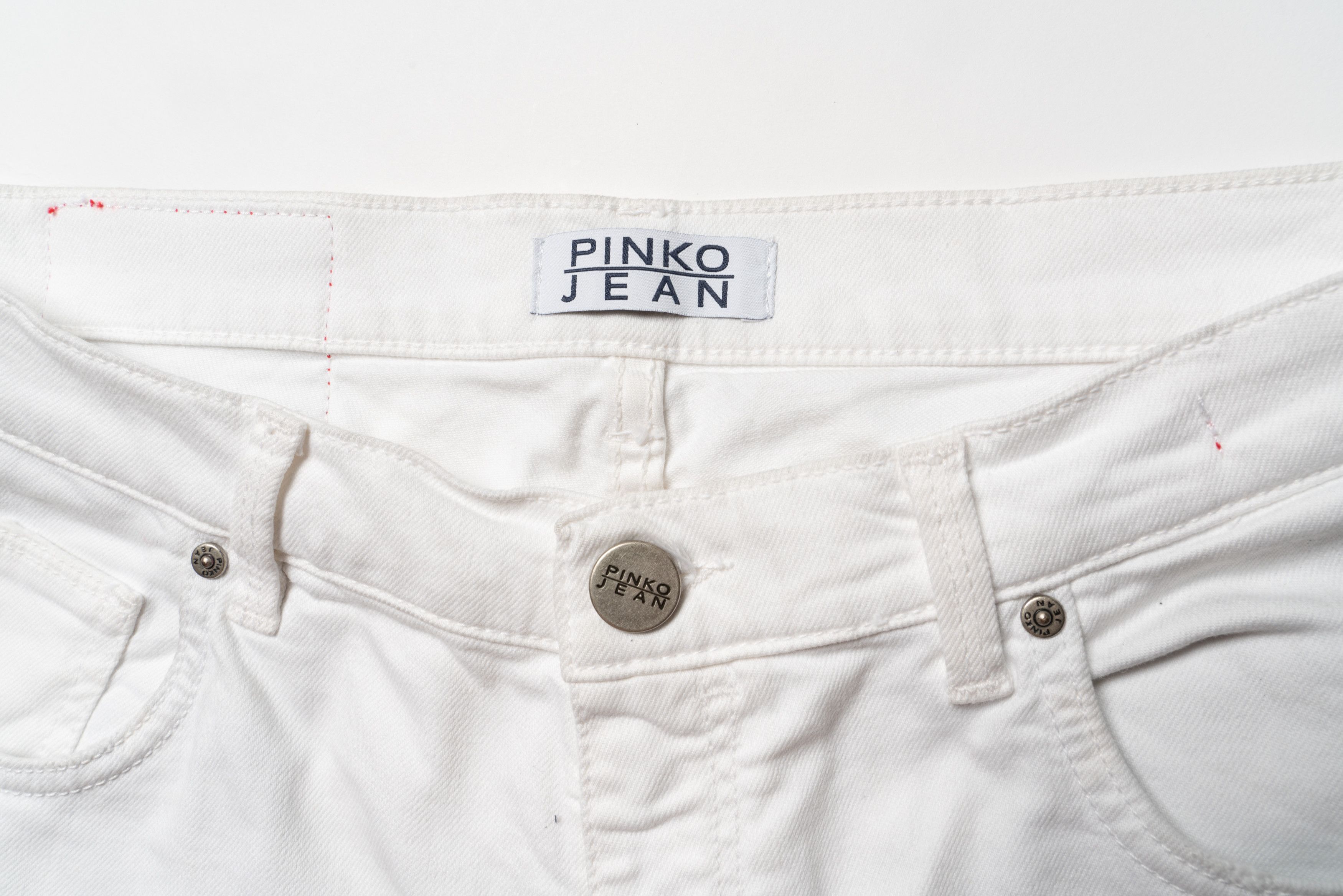 Pinko 🔴 PINKO JEANS Distressed Denim Jeans White Black Tie Dye Size 28" / US 6 / IT 42 - 4 Thumbnail