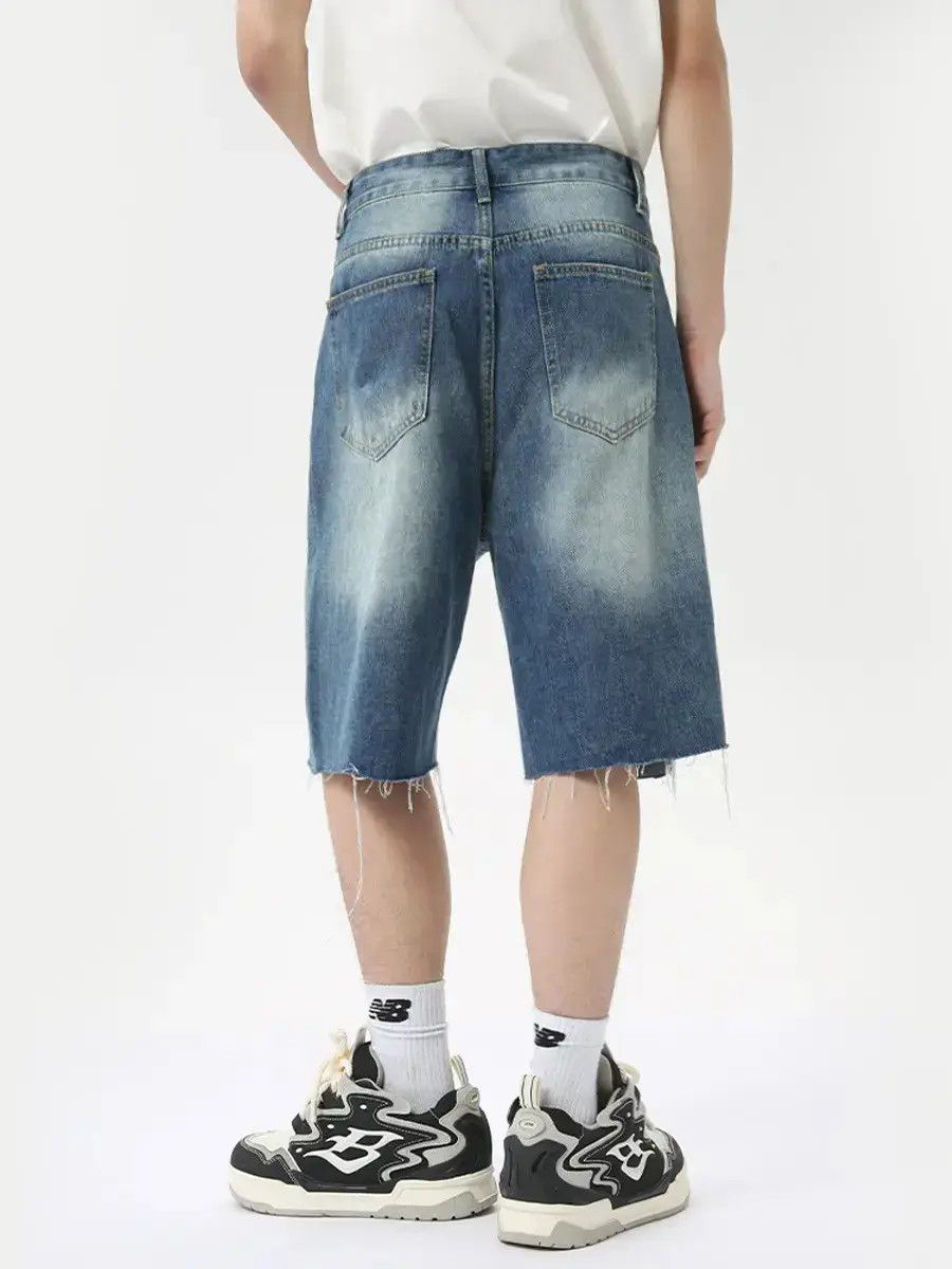 Japanese Brand Retro casual straight leg denim shorts Size US 32 / EU 48 - 4 Thumbnail