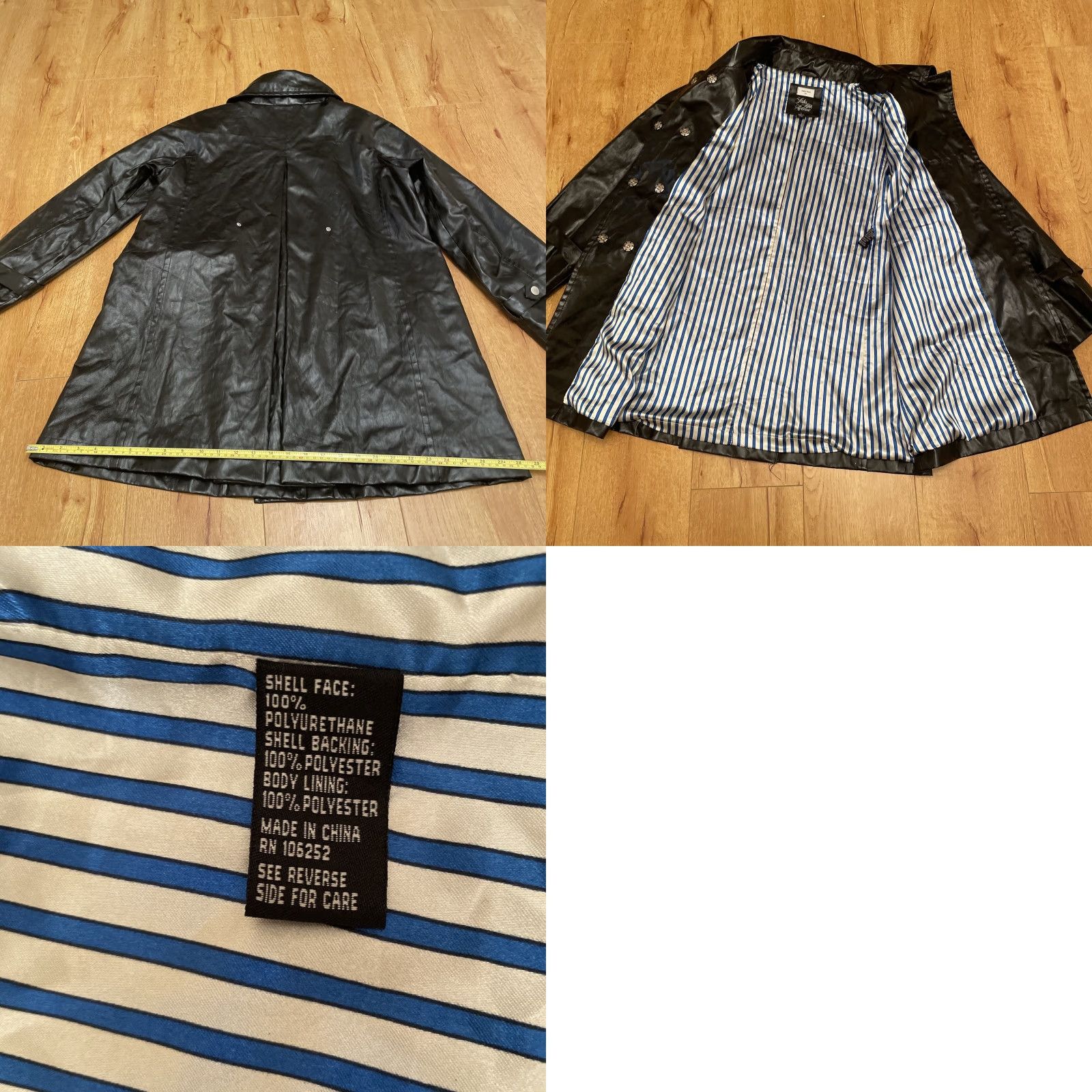 Saks Fifth Avenue Jane Post for Saks Fifth Avenue Black Swing Rain Coat L Women Rain Coat Faux Patent Leather Large Swing Raincoat - Mens? Size L / US 10 / IT 46 - 9 Thumbnail