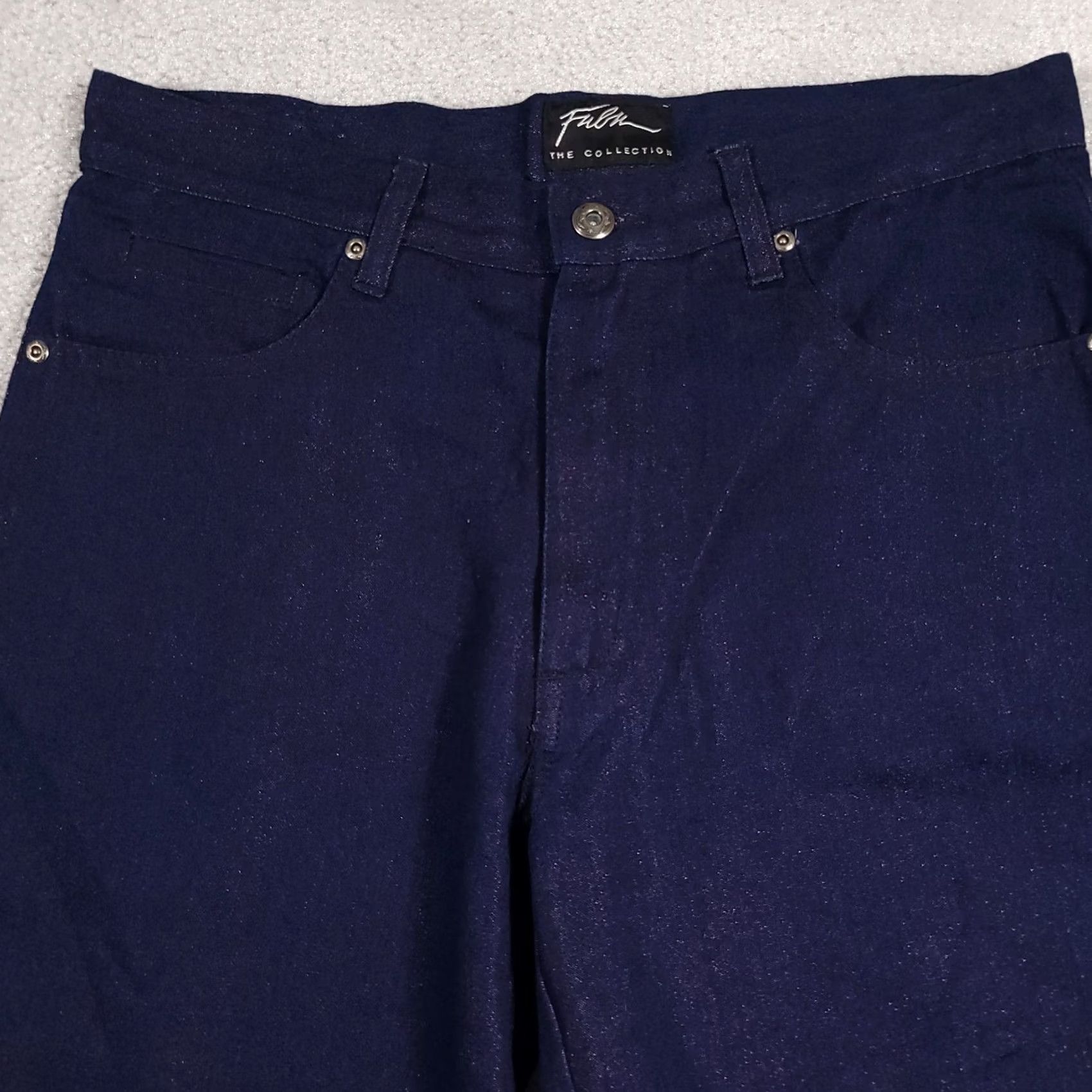 Fubu FUBU The Collection Jeans Women's 14 Blue Glitter Bootcut Mid-Rise 31X33 Size 36" / US 14 / IT 50 - 3 Thumbnail