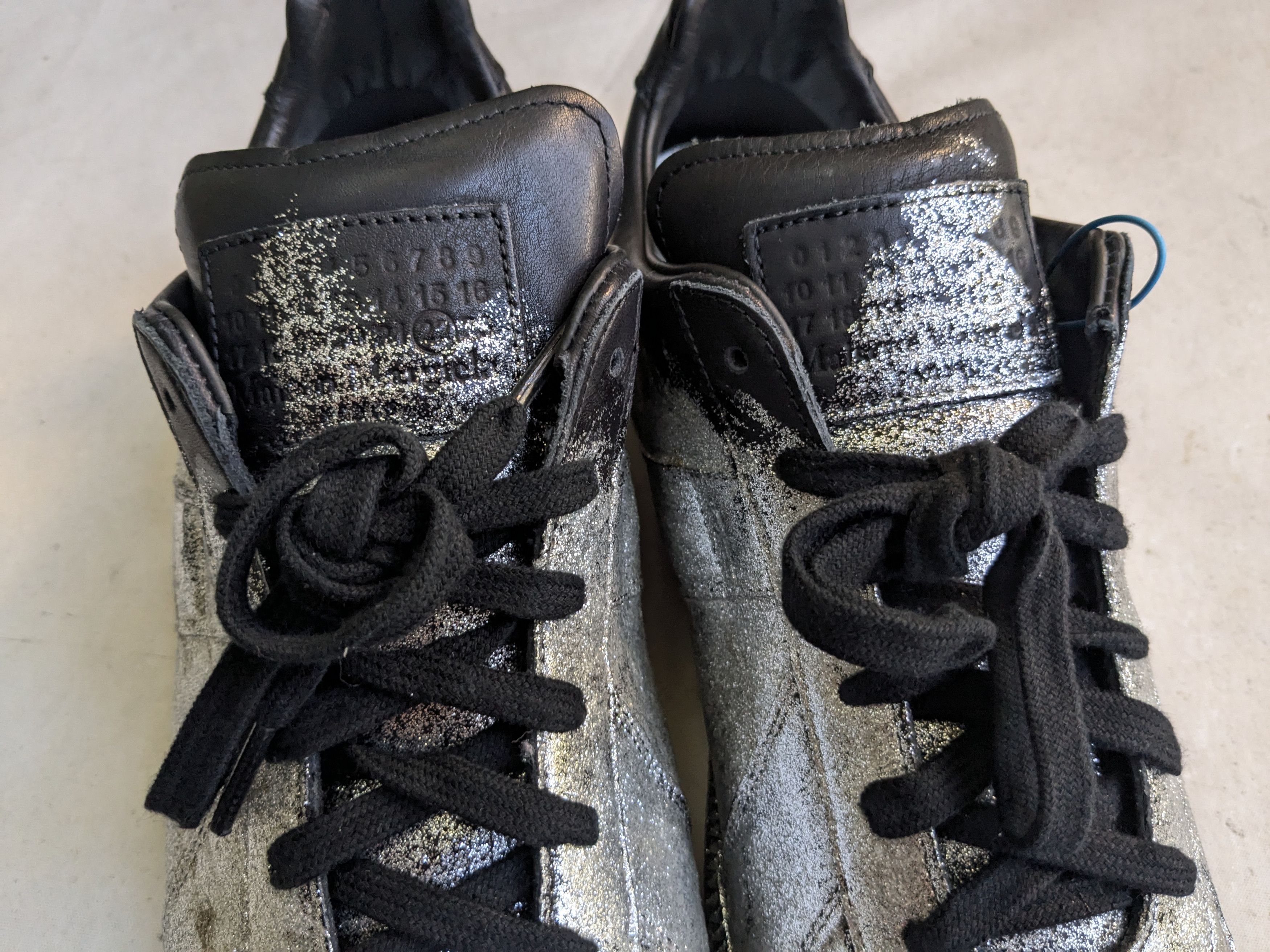 Maison Margiela Maison Margiela GAT Replica Black Silver 12 45 Low Leather Size US 12 / EU 45 - 5 Thumbnail