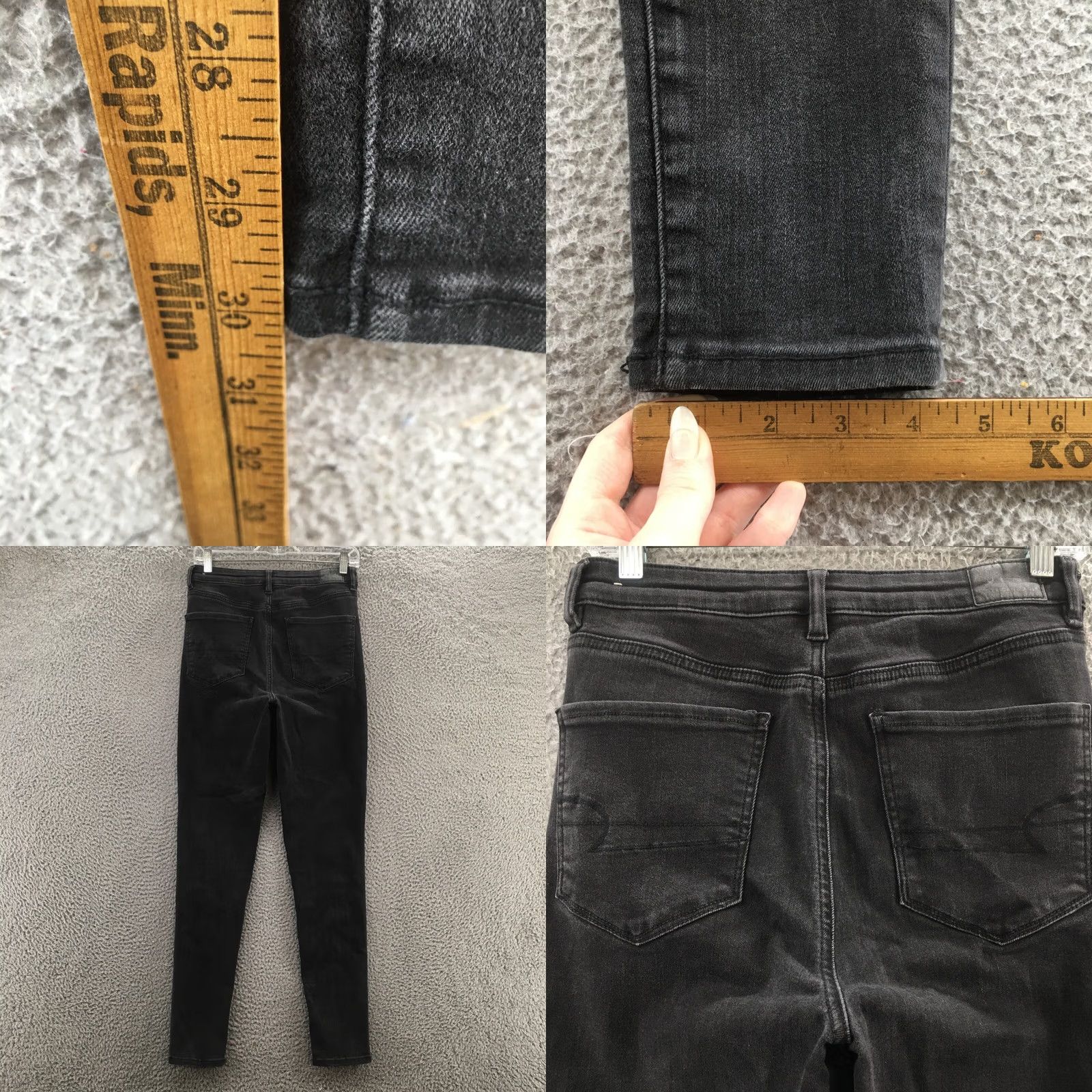 American Eagle Outfitters American Eagle Highest Rise Jegging Jeans Womens 8L Black Denim Size 30" / US 8 / IT 44 - 8 Thumbnail