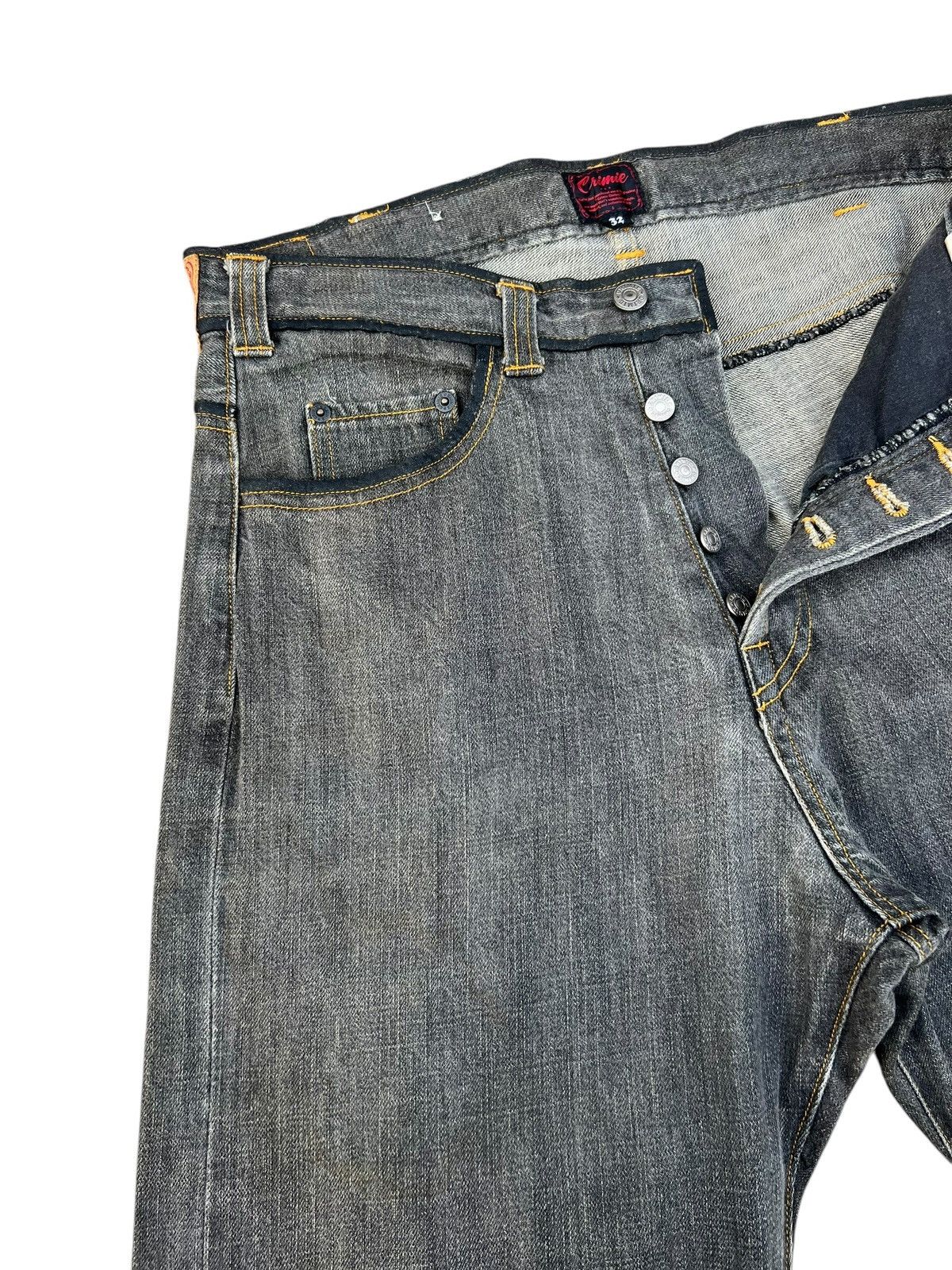 Japanese Brand Crimie Japan Redline Selvedge Waxed Denim Jeans Size US 32 / EU 48 - 5 Thumbnail