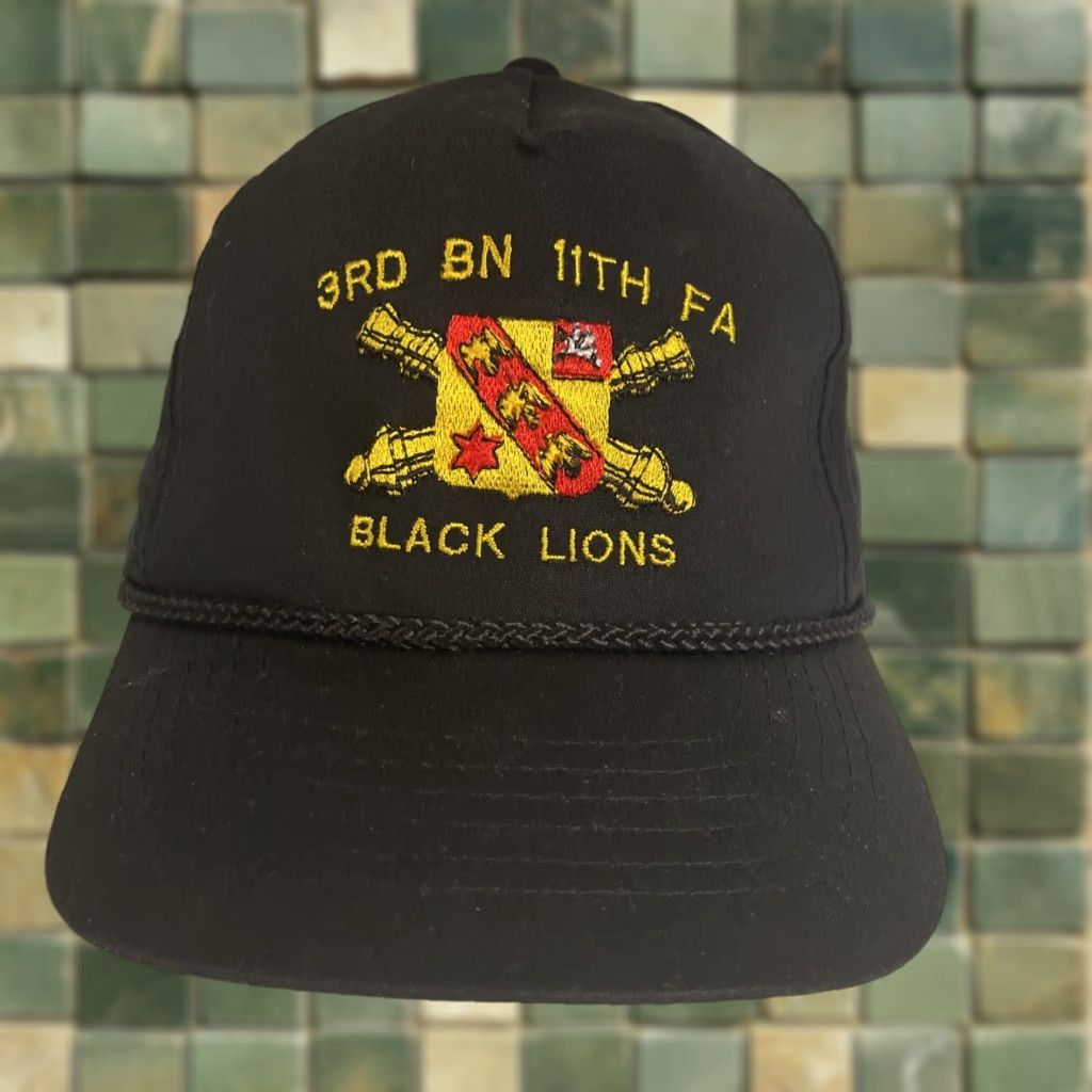 Vintage YoungAn Military 3rd BN 11th FA Black Lion Embroidered Adjustable Hat Cap VtG Men Women Baseball Cap Size ONE SIZE - 1 Thumbnail